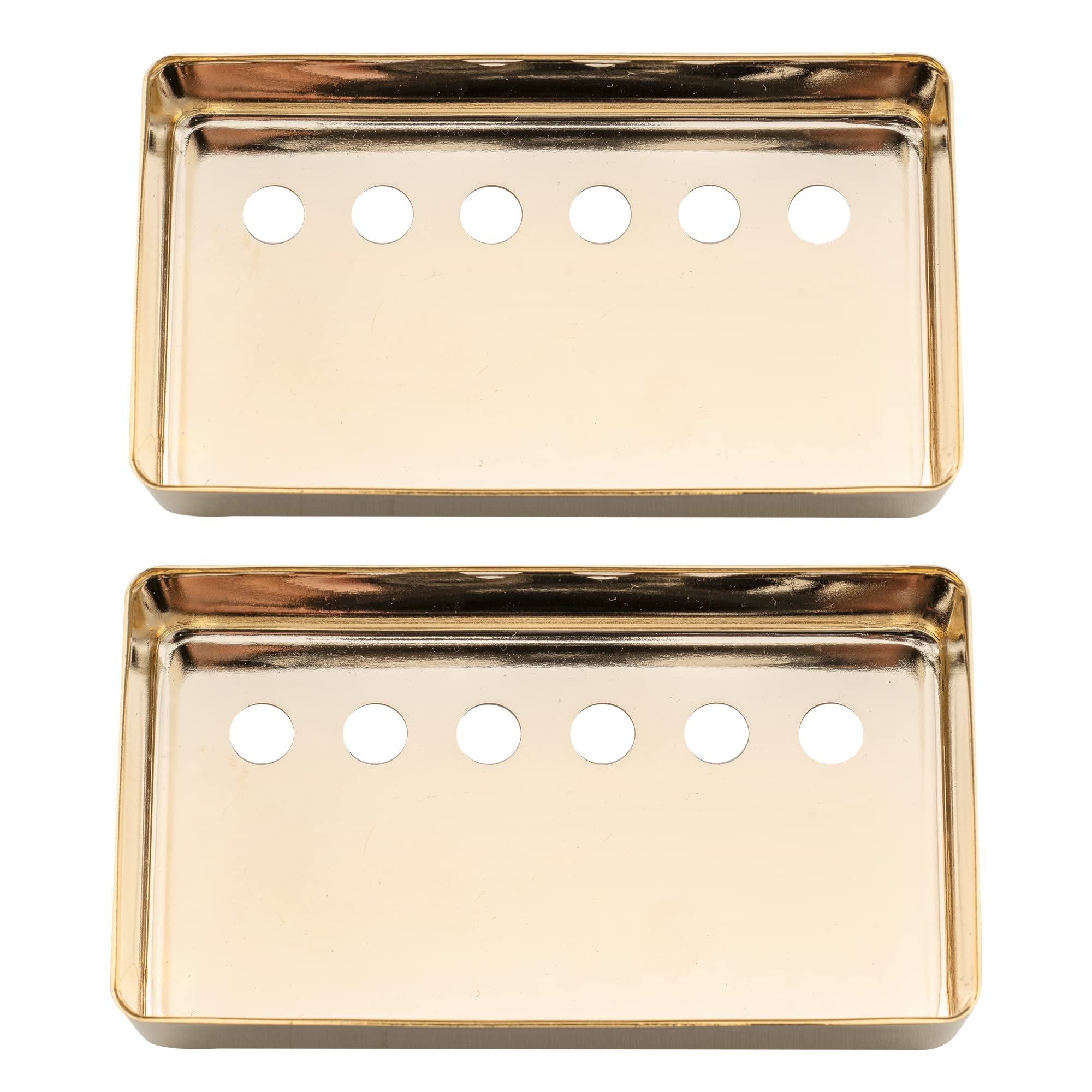Musiclily Pro 49.2mm Nickel Silver Alloy Humbucker Pickup Covers Set for American made Electric Guitar, Gold (Set of 2)