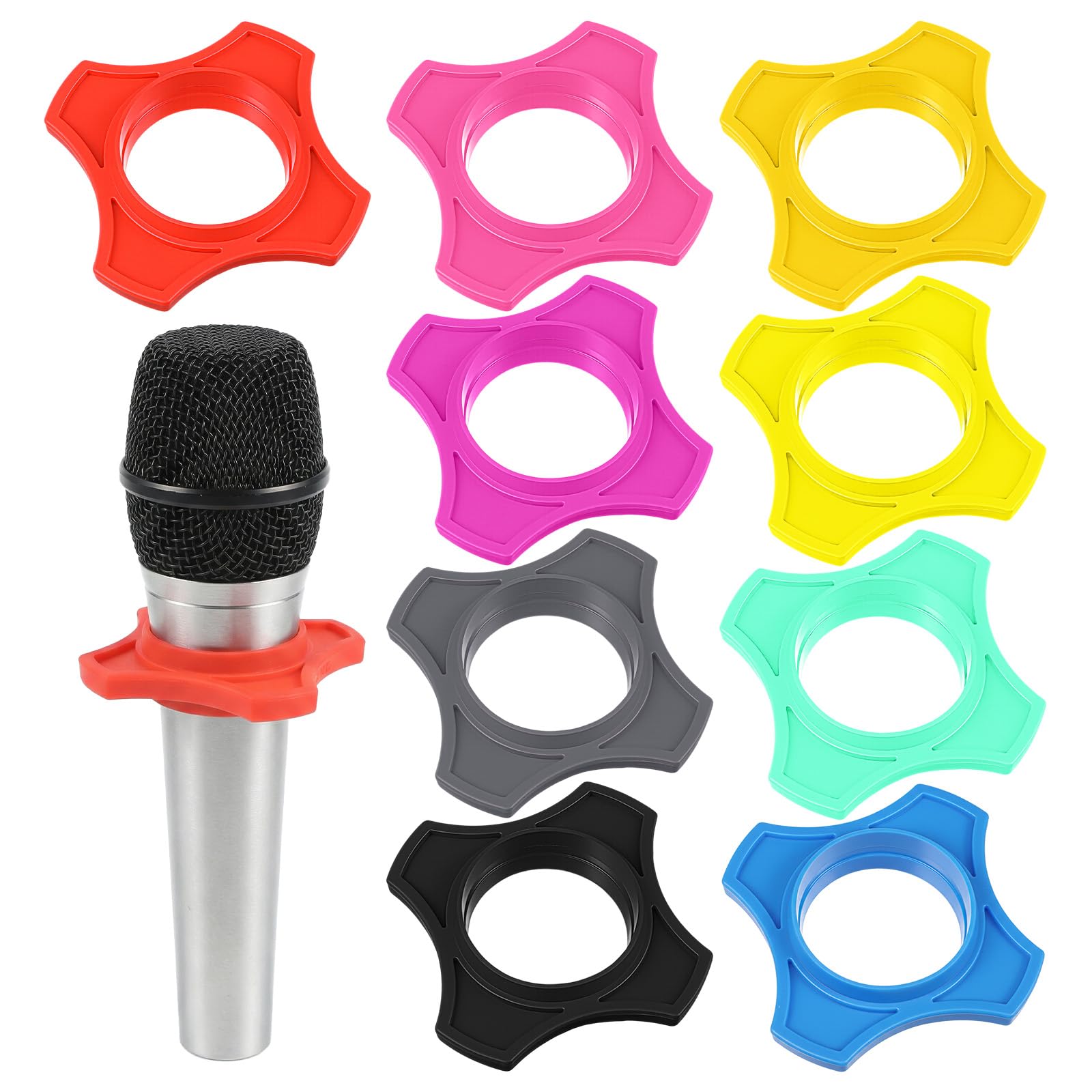 Guduling 9-Pack Microphone Anti-Roll Rubber Rings,Reusable Anti-Roll Mic Base Rings,Mic Rolling Protection Anti-Slip Rubber Roll
