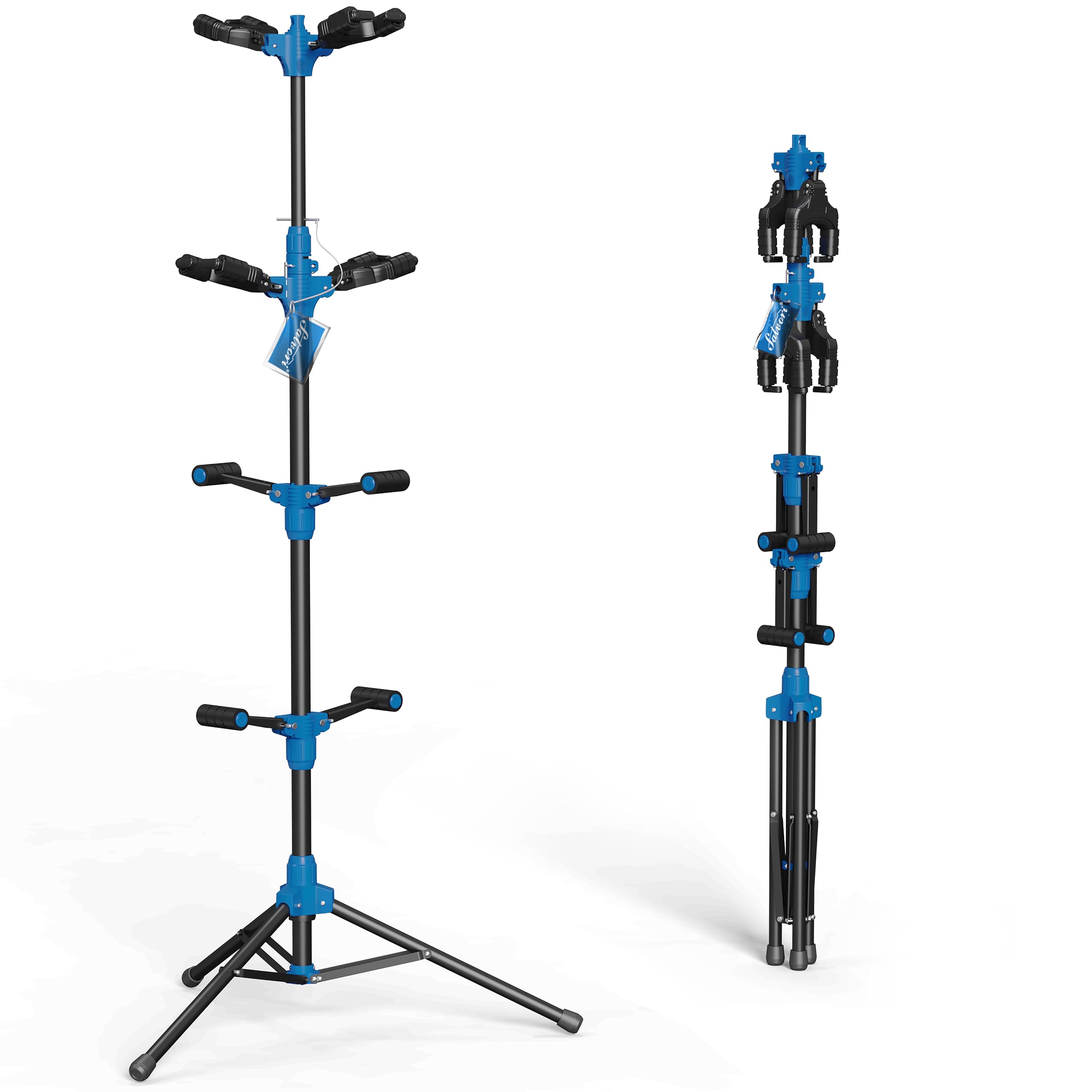 Salvori Folding Quadruple Guitar Stand With Auto-Lock System And Soild Tripod, Quadruple/Multiple Guitar Stand/Holder/Rack For S