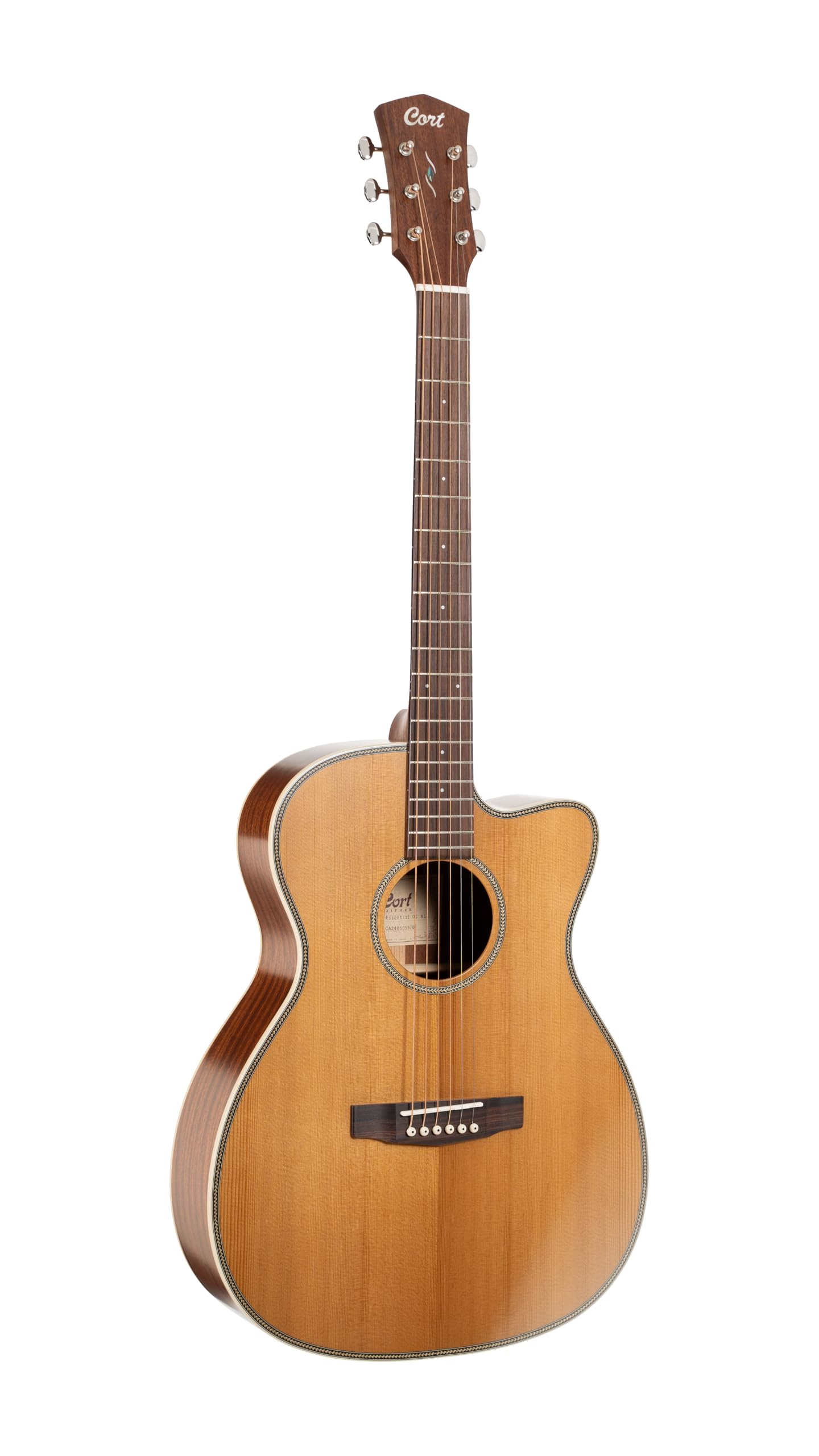 Cort Essence Series ES-OC4 Orchestra Model Cutaway Acoustic Electric Guitar, Natural Semi Gloss (OC4NSG)