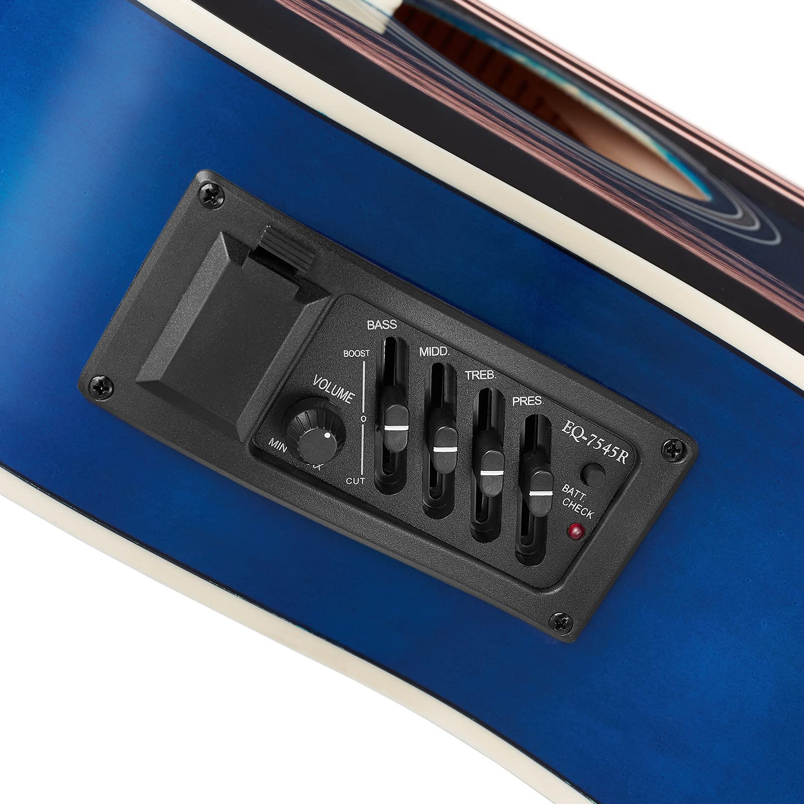 Ashthorpe Full-Size Dreadnought Acoustic-Electric Guitar Bundle - Premium Tonewoods - Blue