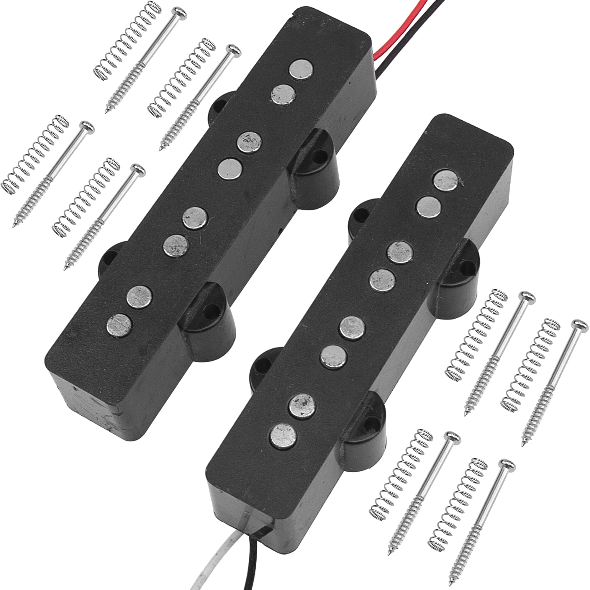 Yootones 2Pcs 4 String JB Bass Pickup Part Open Style Neck Compatible with 4 String Electric Bass, Squier Affinity PJ Bass(Slive