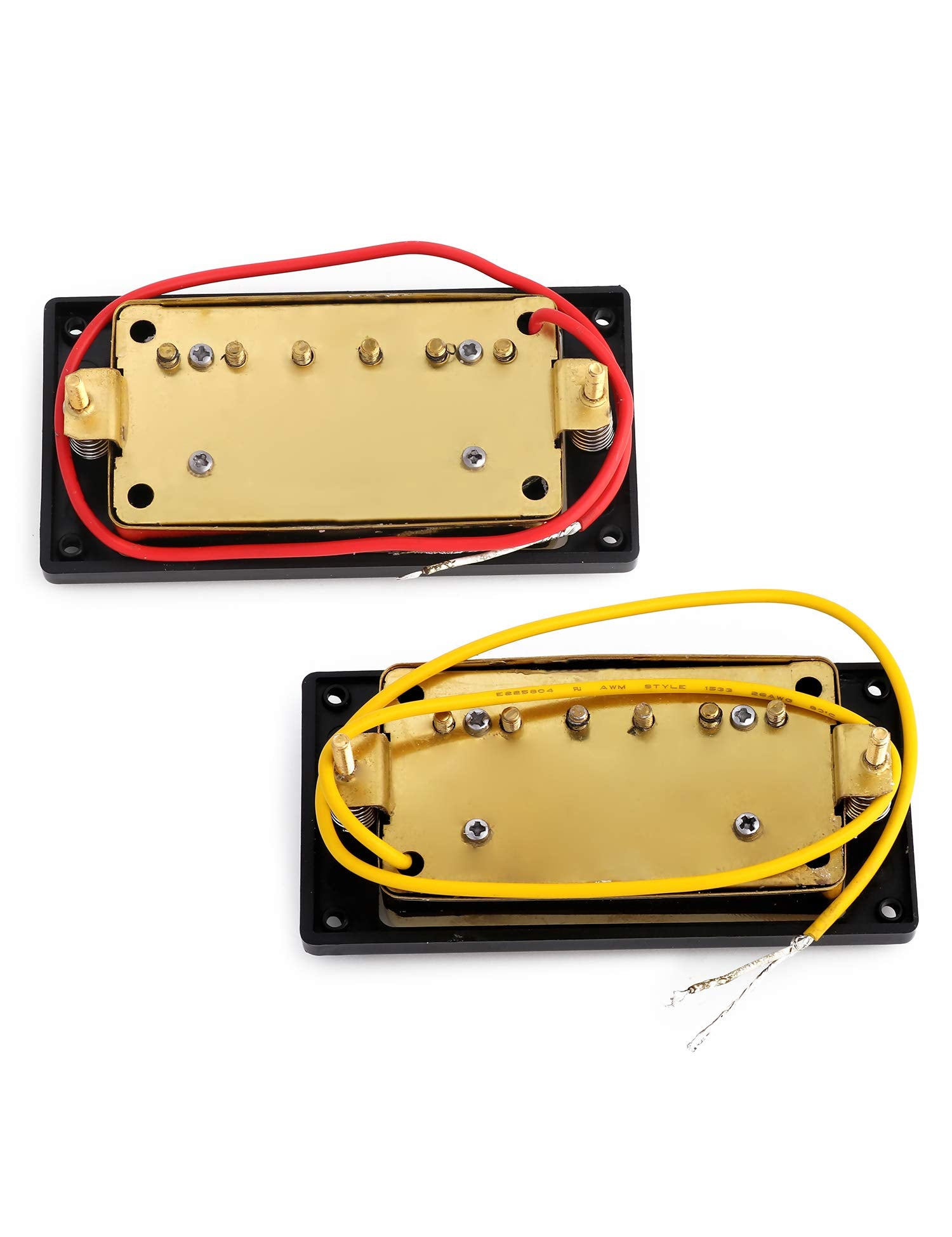 Metallor Humbucker Double Coil Pickups Neck and Bridge Pickup Compatible with LP Style Electric Guitar Parts Replacement Gold.