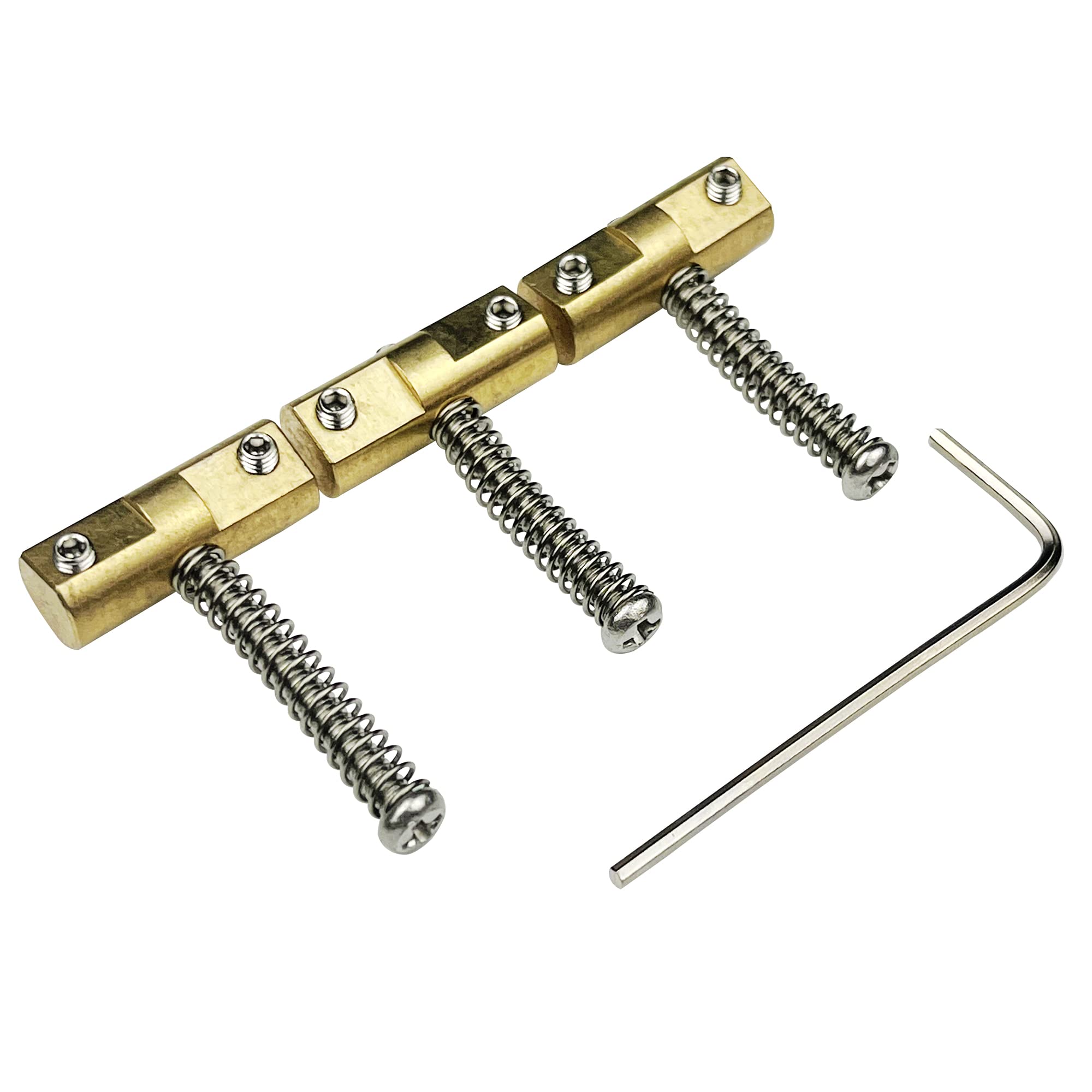 Kaynes Compensated Brass Saddles Set (3Pcs) - 10.8mm Bridge Saddle for Fender 52 62 Telecaster Tele Vintage Electric Guitar Repl