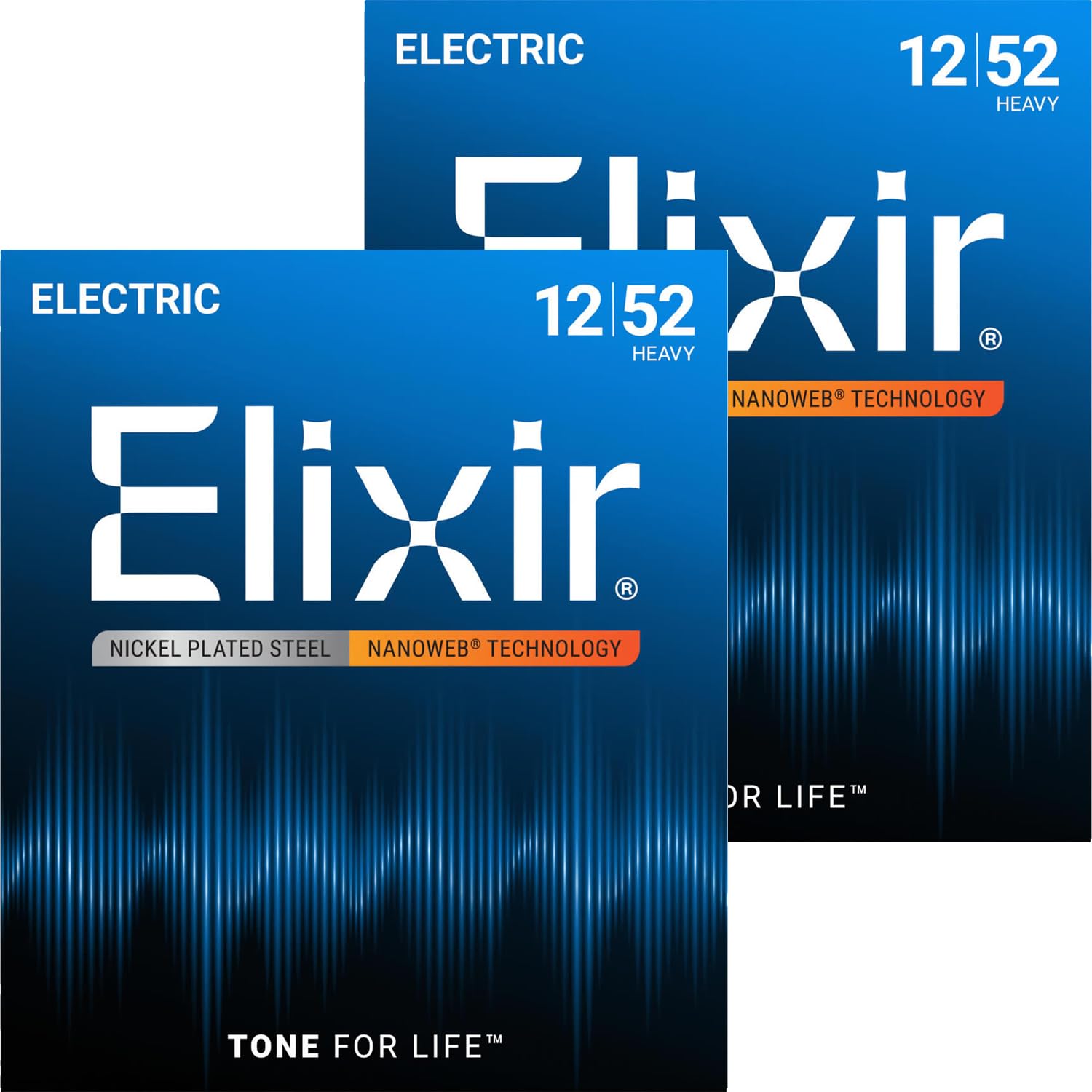 Elixir NANOWEB Heavy .012-.052 Electric Guitar Strings #12152 Set of 2