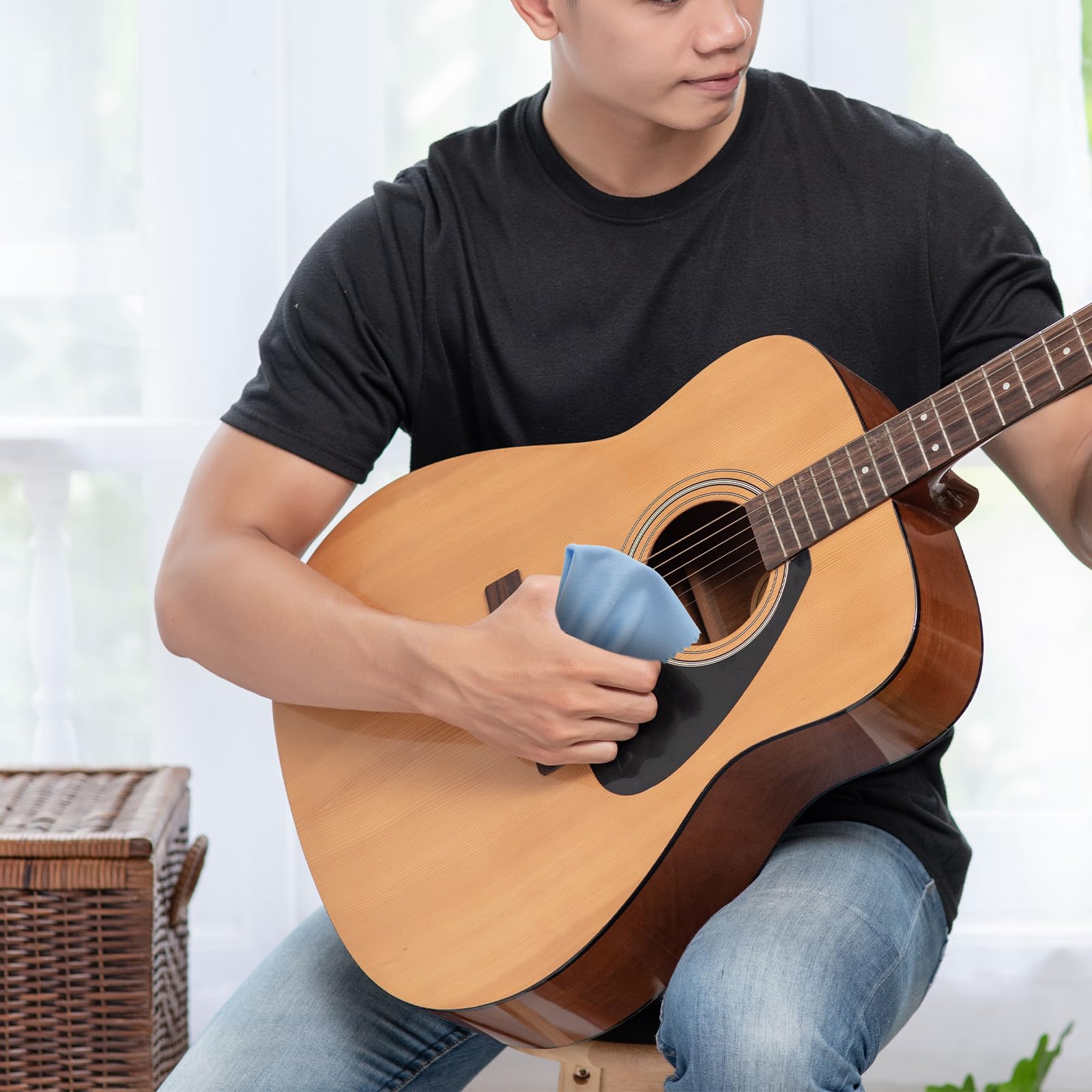 10Pcs Flute Cleaning Cloth, Microfiber Violin Cleaning Cloth Soft Instrument Cleaning Cloth for Guitar Flute Violin Piano Trumpe