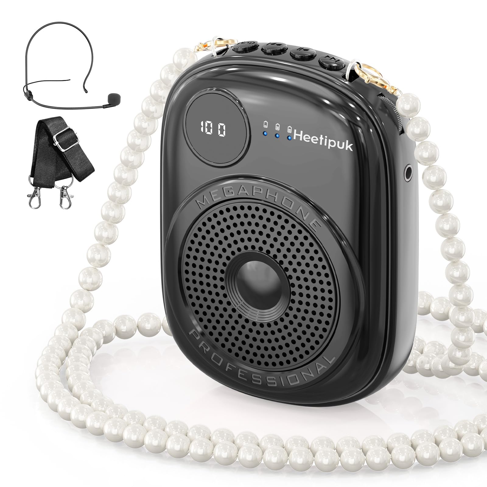 Portable Voice Amplifier Wired Microphone and Speaker,PA System Voice Amplifier with Mic Headset for Teachers,Speech,Tour Guides