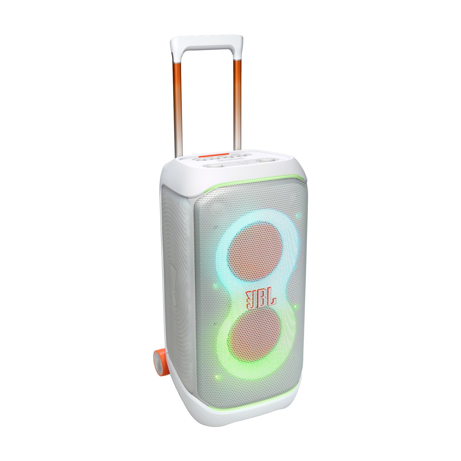 JBL PartyBox Stage 320 - Portable Party Speaker with Telescopic Handle & Wide, Sturdy Wheels, Powerful JBL Pro Sound, Futuristic