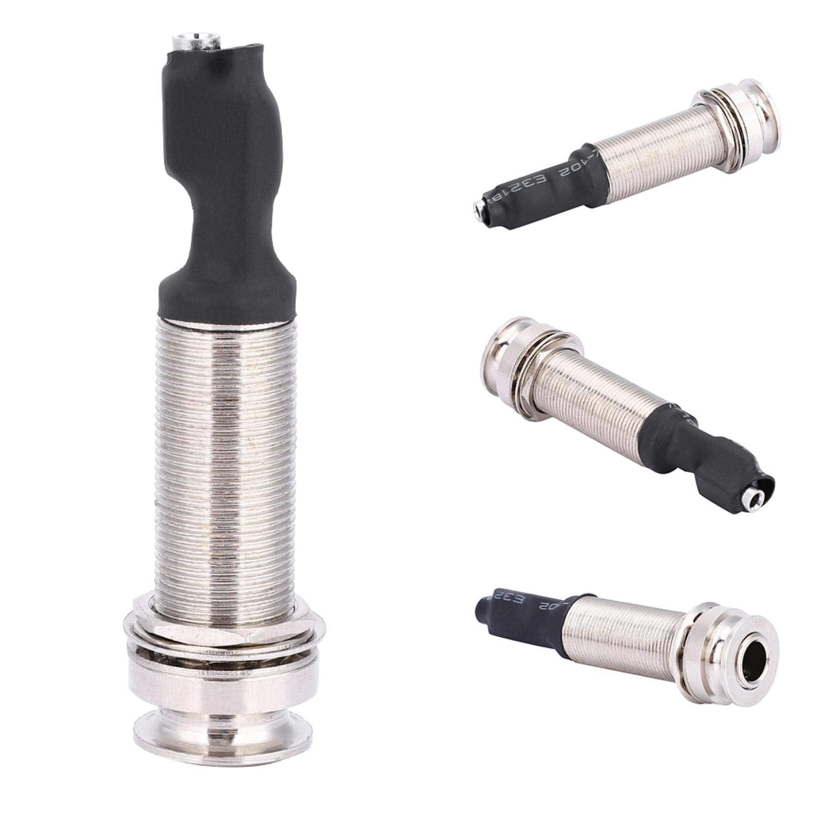 1/4'' (6.35mm) Output 2.5mm Input Endpin Jack, Piezo Pickup Jack Built-in Rod Piezo Pickup for Acoustic Guitar