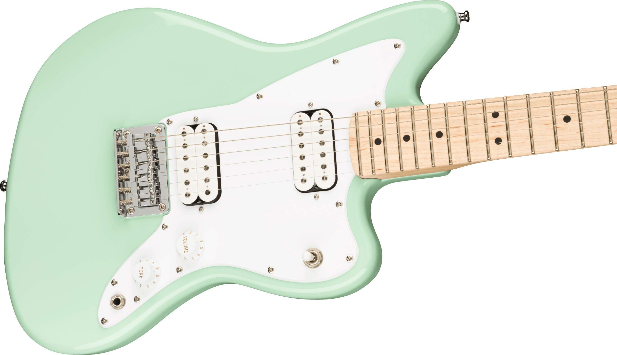 Squier Mini Jazzmaster Electric Guitar, with 2-Year Warranty, Surf Green, Maple Fingerboard
