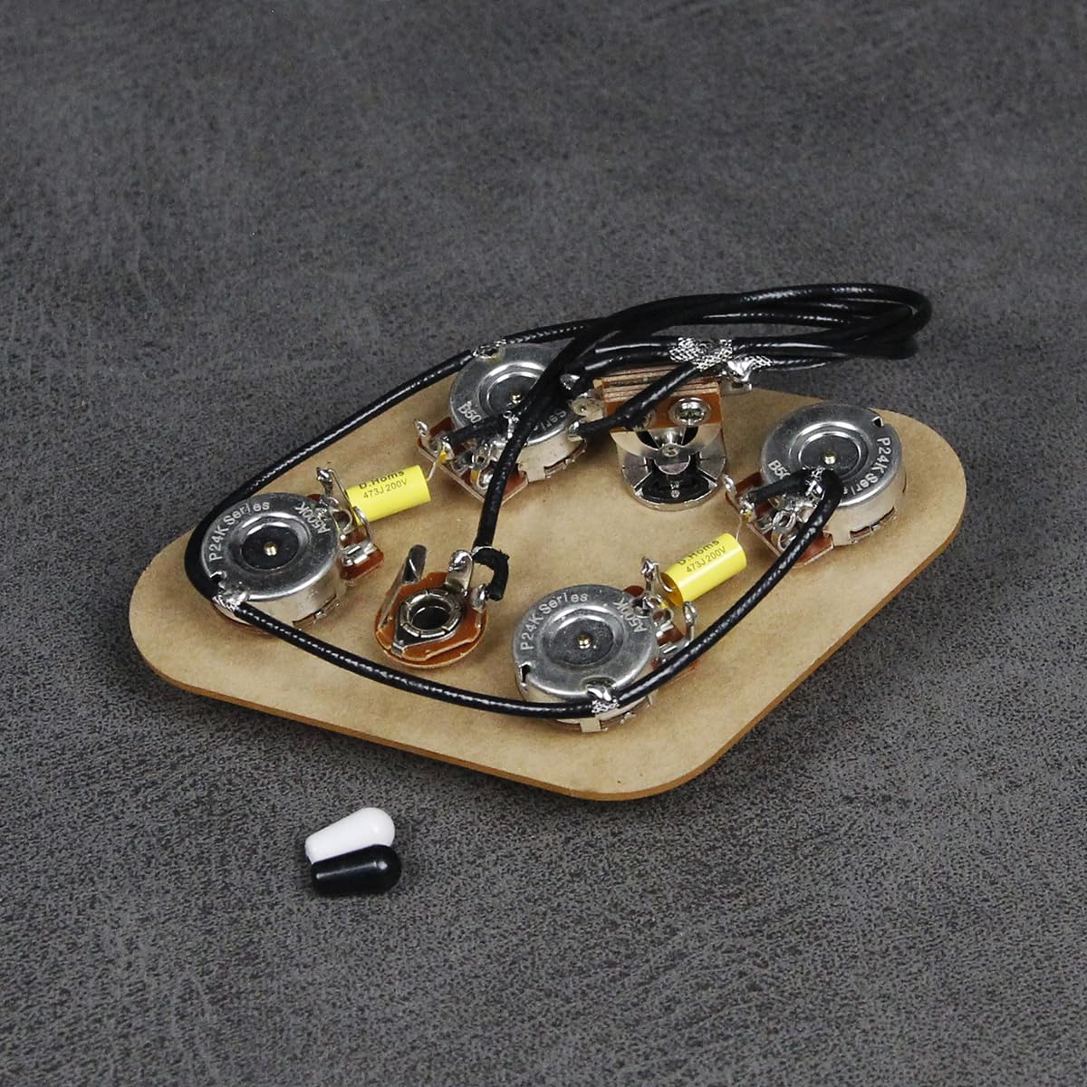 FLEOR Pre-wired Guitar Wiring Harness Kit 2T2V 500K 473J 200V 0.047uF 3 Way Switch Circuit for SG Guitar Replacement
