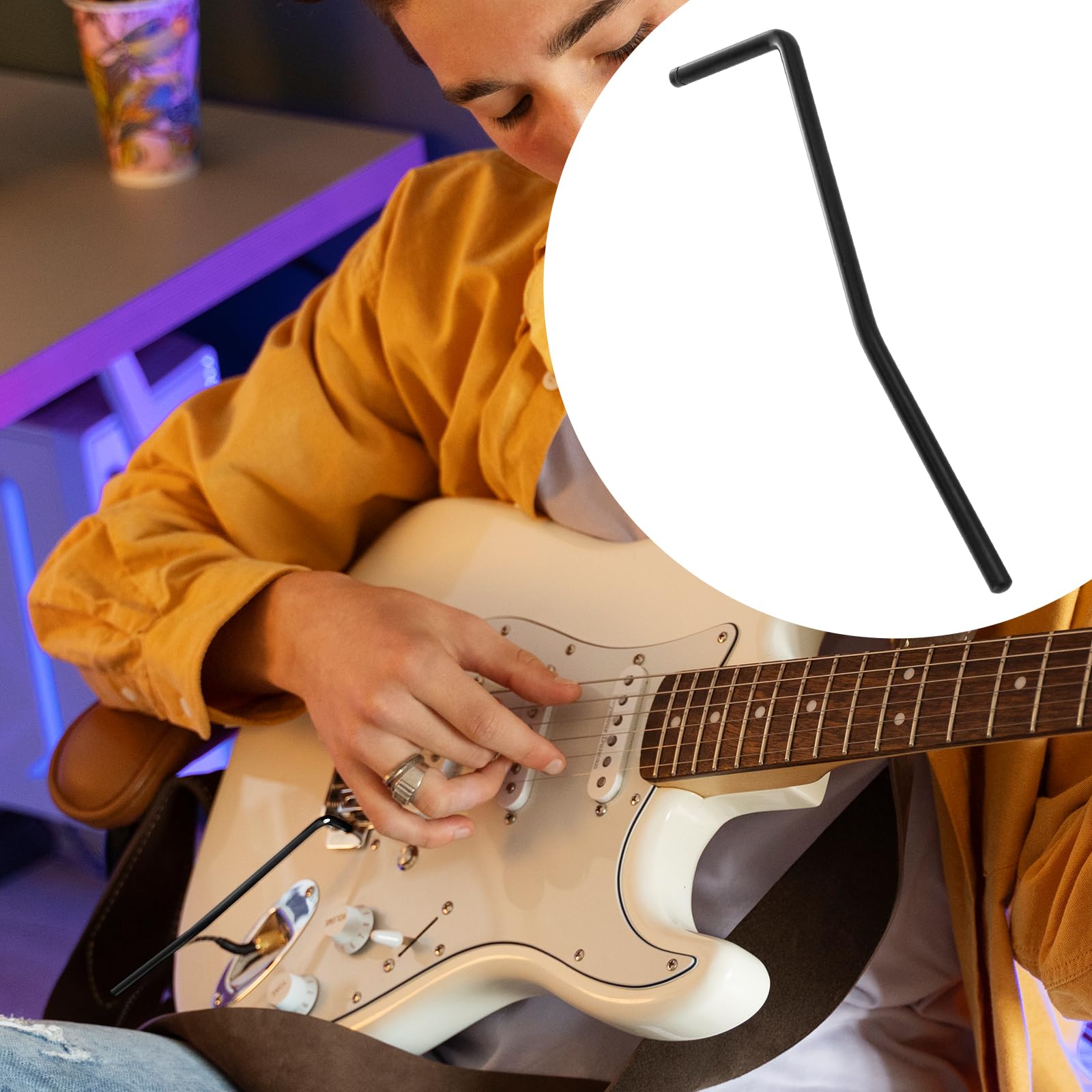 gazechimp 5.2mm Tremolo System Parts, Whammy Guitar Bar, Push-in Style Stainless Steel Tremolo Arm for Electric Guitar Replaceme