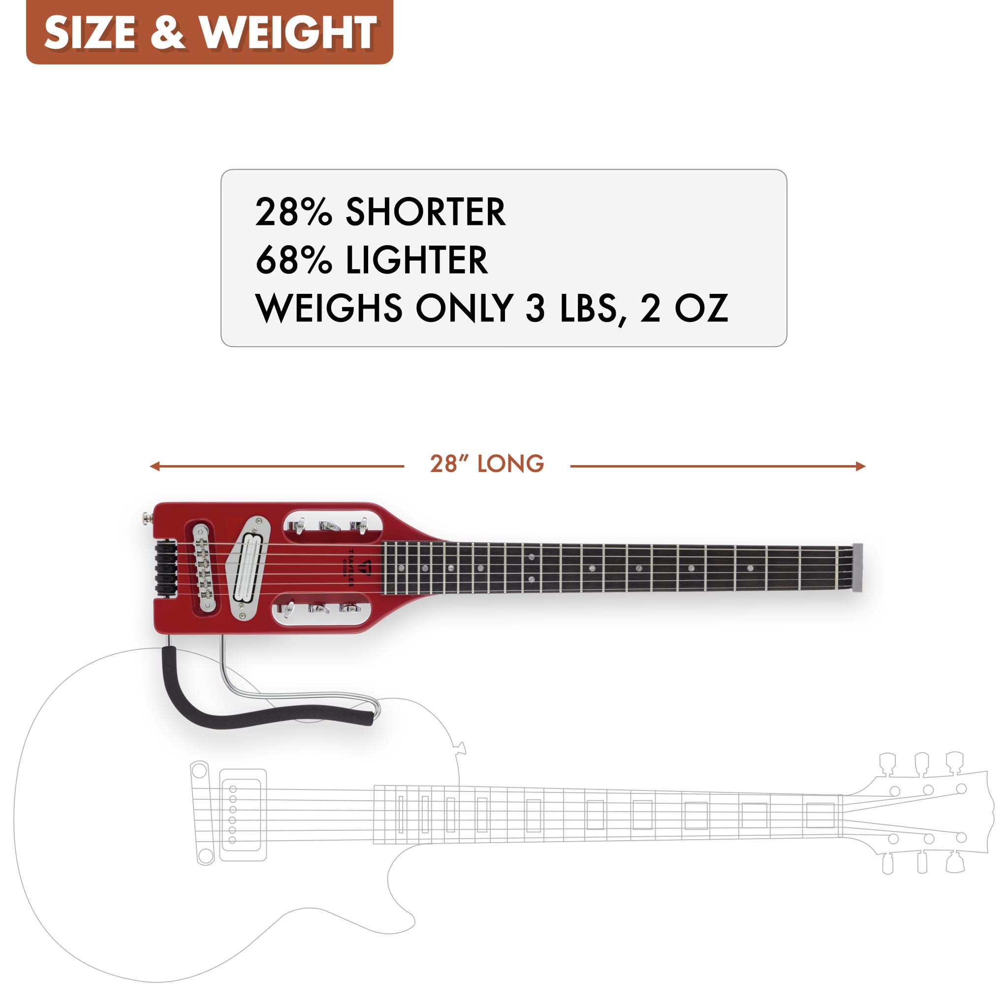 Traveler Guitar Ultra-Light 6 String Solid-Body Electric, Right, Torino Red, (ULE TRDG)