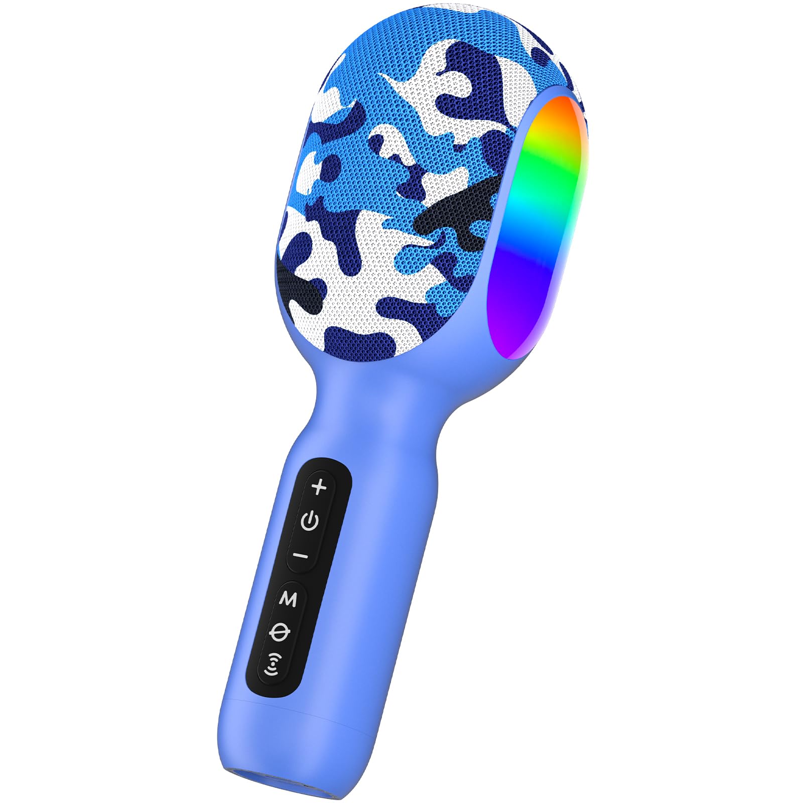 Karaoke Microphone Machine for Kids, Bluetooth Microphone with LED Light, Portable Six-Voice-Changer Microphone with Speech Mode