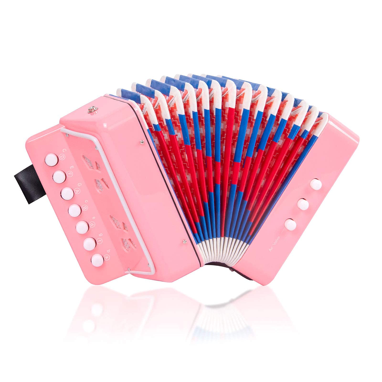 Kids Accordion, 10 Keys Control Button Accordion Musical Instruments for Kids Children Beginners Lightweight and Environmentally