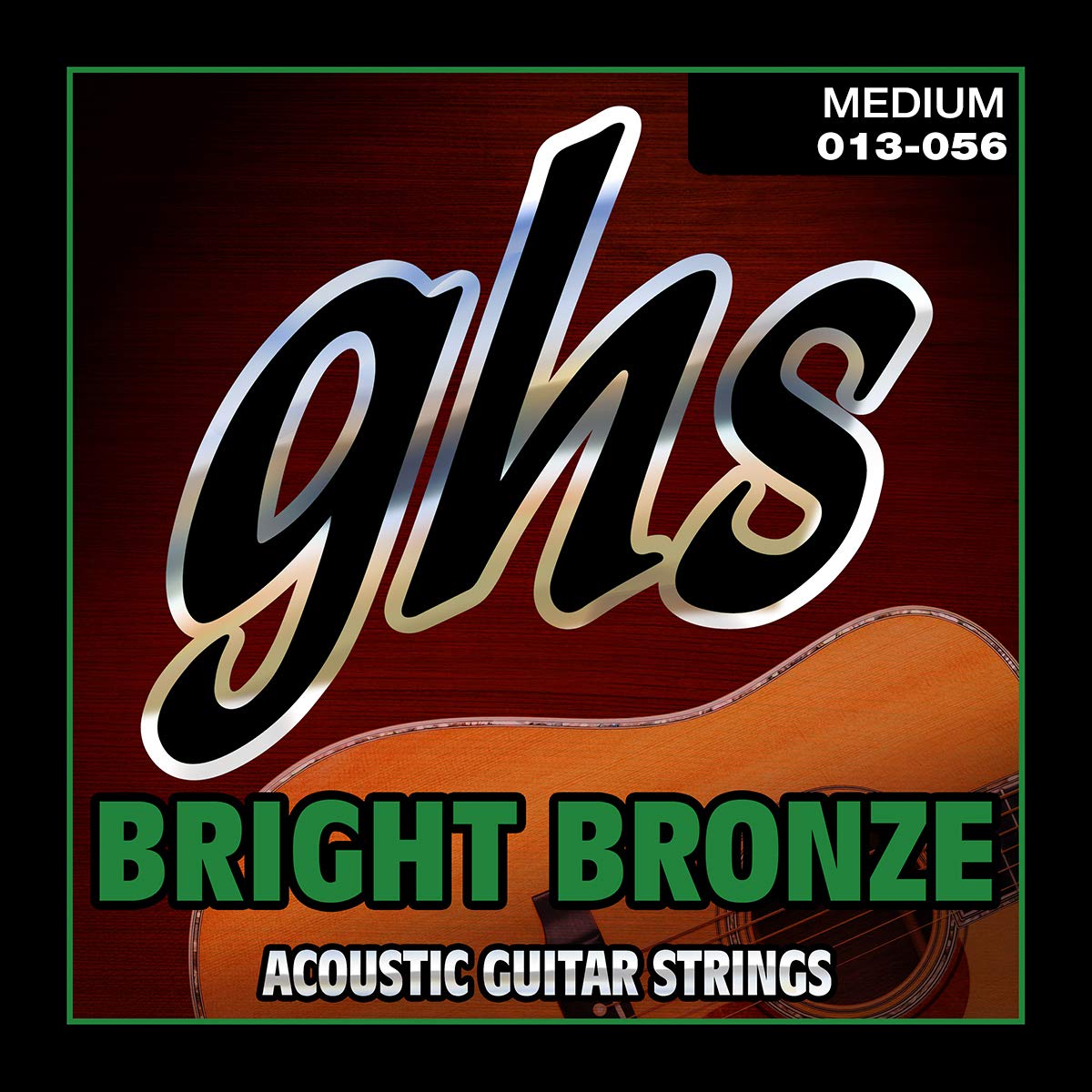 Ghs Strings Bb40M Bright Bronze, 80/20 Copper-Zinc Alloy, Acoustic Guitar Strings, Medium (.013-.056)