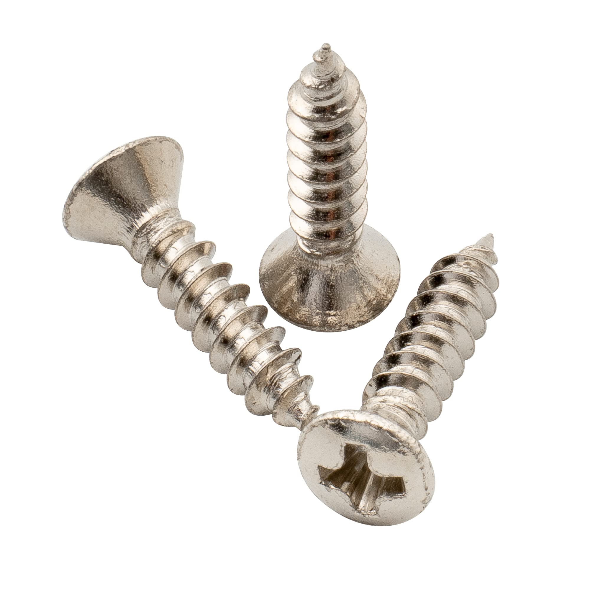 Musiclily Ultra 3x12mm Stainless Steel Pickguard Mounting Screws for Fender Stratocaster Telecaster Electric Guitar or Bass, Nic