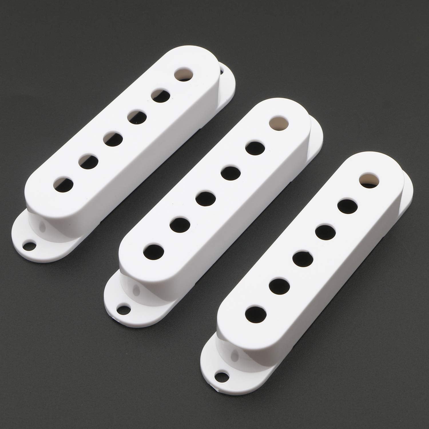 Swhmc Guitar Pickup Cover 6 Hole Single Coil Switch Tip Holder 2 Tone 1 Volume Knobs Set Strat Guitar White