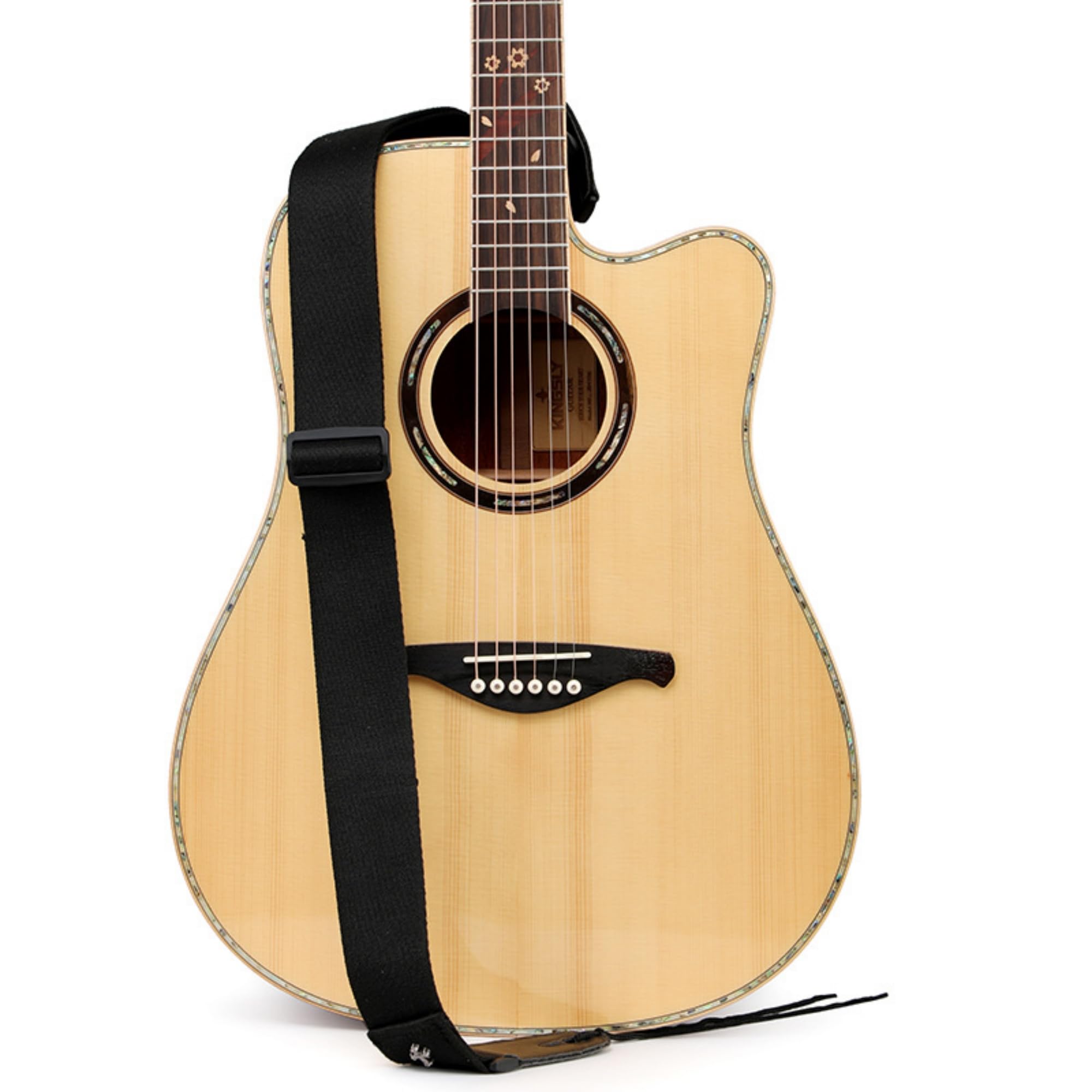 CC CAIHONG Guitar Strap, Bass Guitar Straps Acoustic Electric Woven Simple Leather Ends Adjustable Vintage with Pick Pocket - Bl