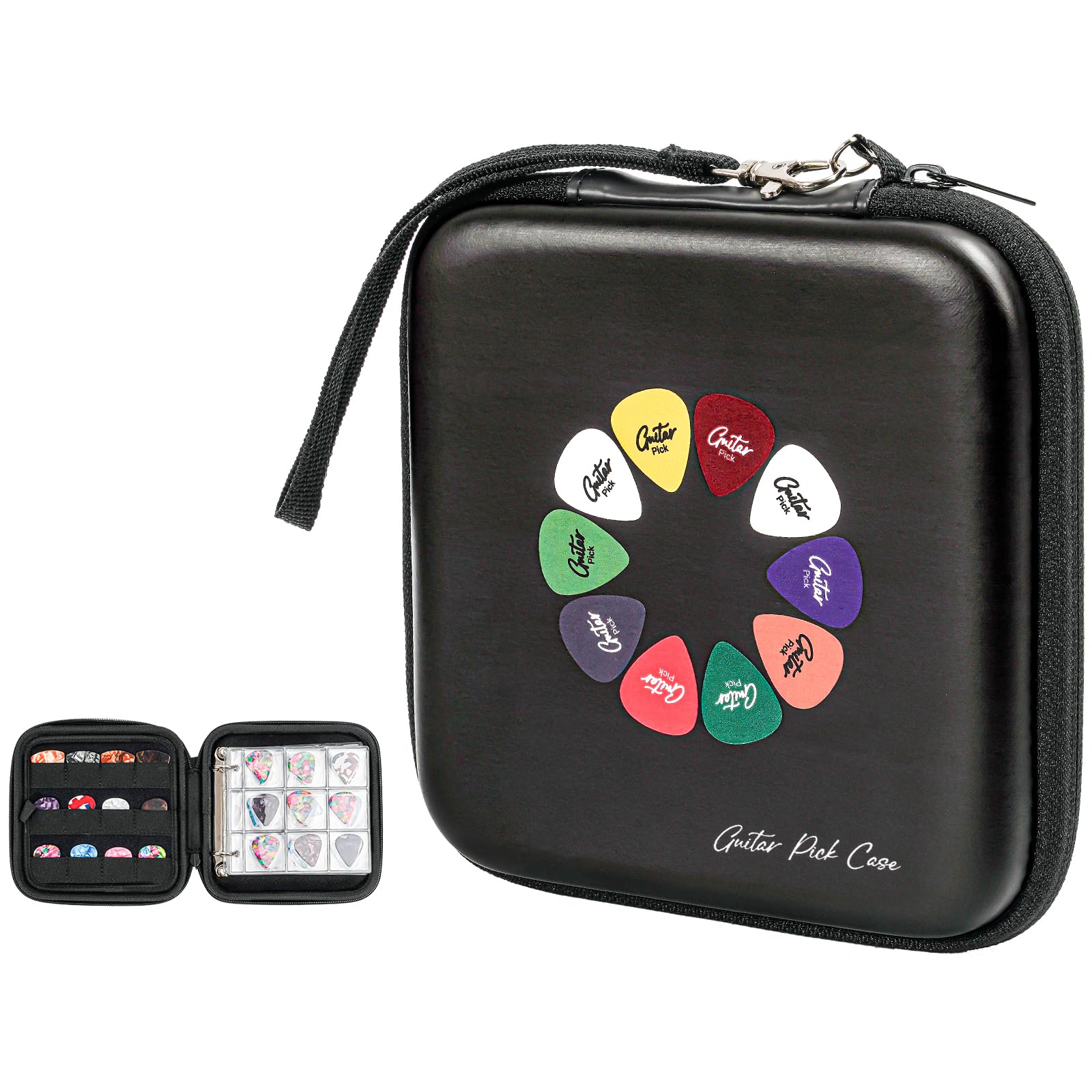 Procase Guitar Pick Case, Pick Holder Stores 84 Pcs Guitar Picks Collection Pick Storage Album Book Pick Display Water-Resistant