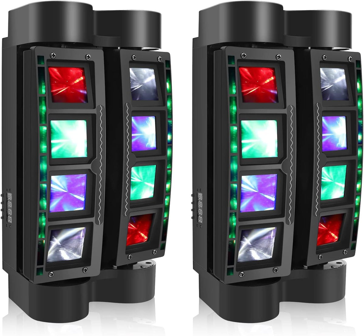 Uking Spider Moving Head Light With 8X10W Rgb Leds Beam Dj Lights And 2 Pixel Light Strips, Sound Activated/Dmx-512 Control Per