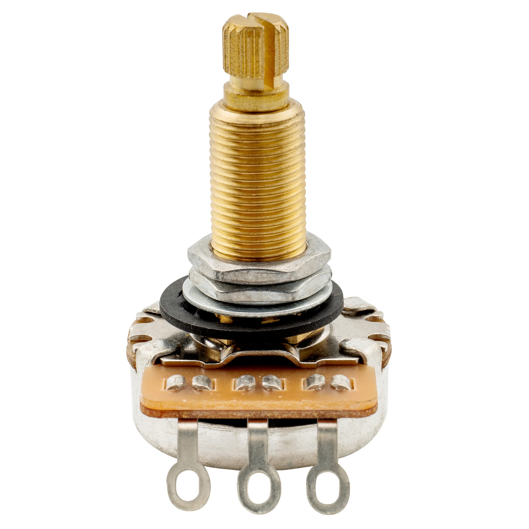 Musiclily Pro HD A500K Full Brass Metric Coarse 18-Spline Split Long Shaft Pot Audio Taper Potentiometer for Electric Guitar Bas