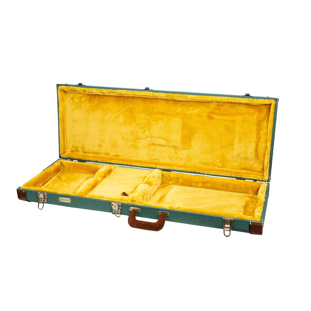 Crossrock Master Series Electric Guitar Case For Fender Stratocaster & Telecaster | Malachite Blue Tweed Exterior, Re-Engineered