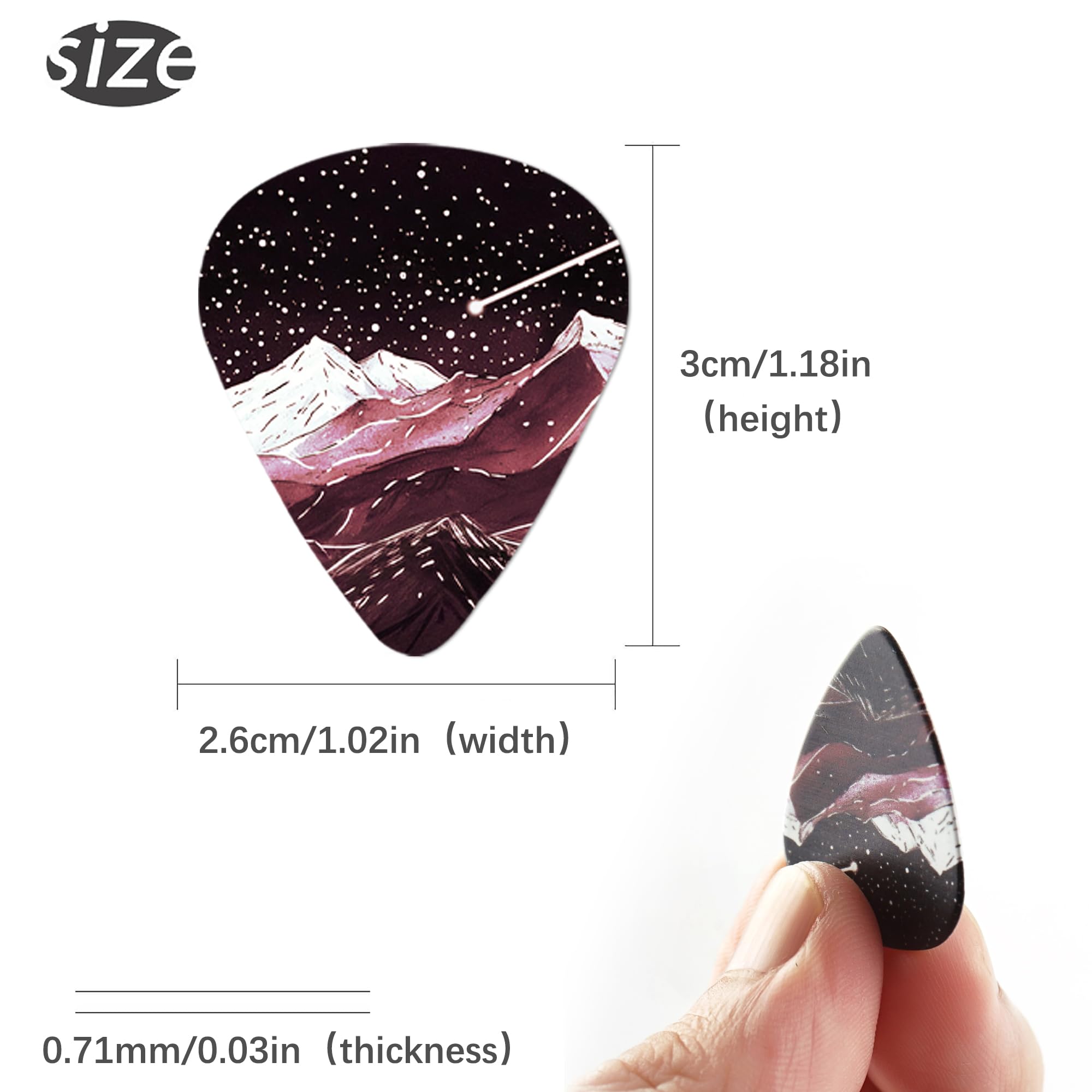 QIELIZI Adjustable Guitar Strap Includes 2 Strap Locks & 2 Matching Picks & 1 Picks Holder & 1 leather Strap Button.Leather ends