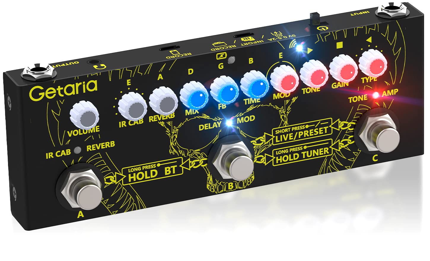 Getaria Ir Cab Electric Multi Effects Processor Delay Reverb Guitar Overdrive Pedal For Bass Guitar