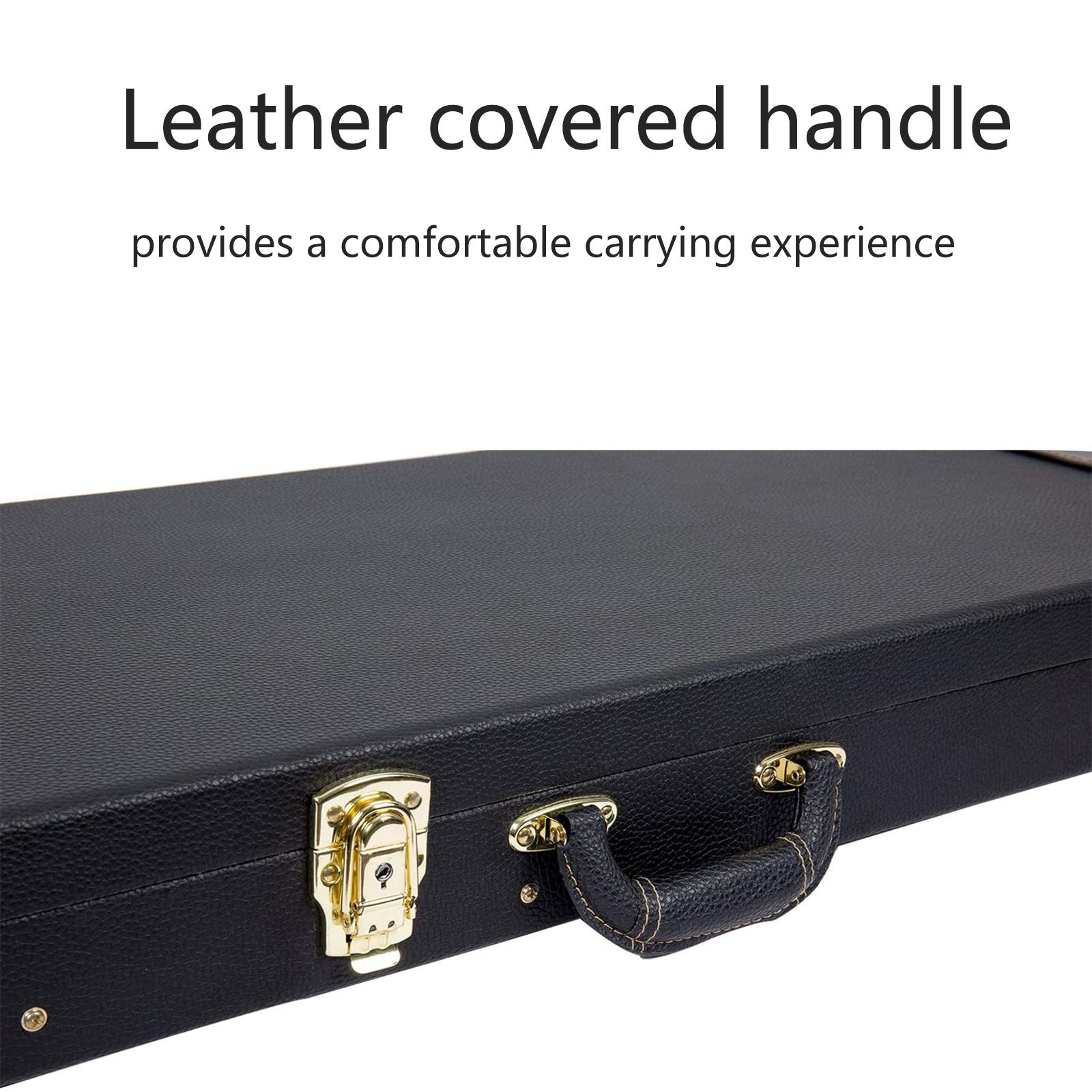 Crossrock Hardshell Wood Case for Jazzmaster/Jaguar Style Electric Guitars-Black(CRW620JMBK)