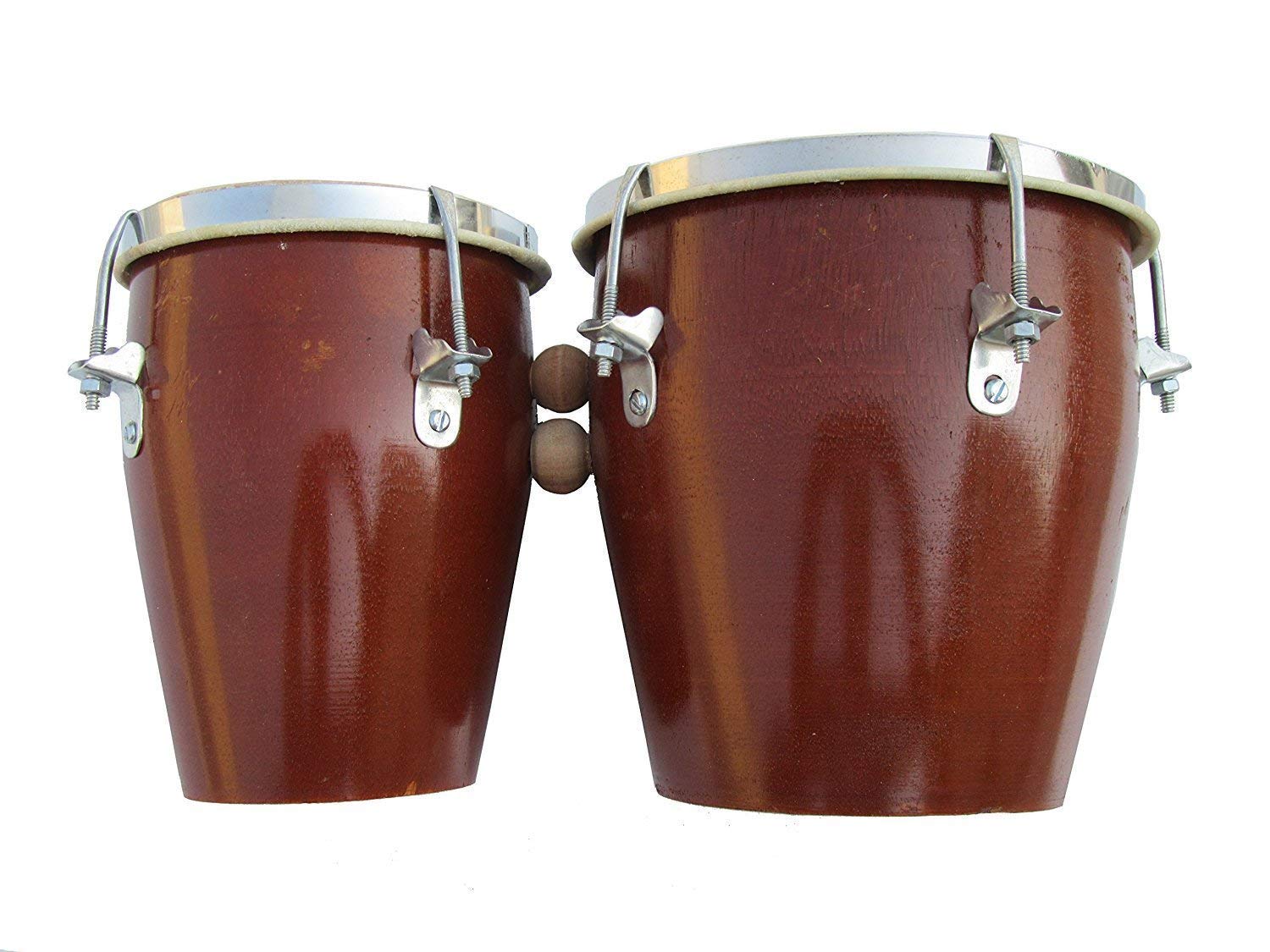 SmSai Musicals Super Band 7 Inch Professional Two Piece Hand Made Wooden Bango Drum Set(Brown)