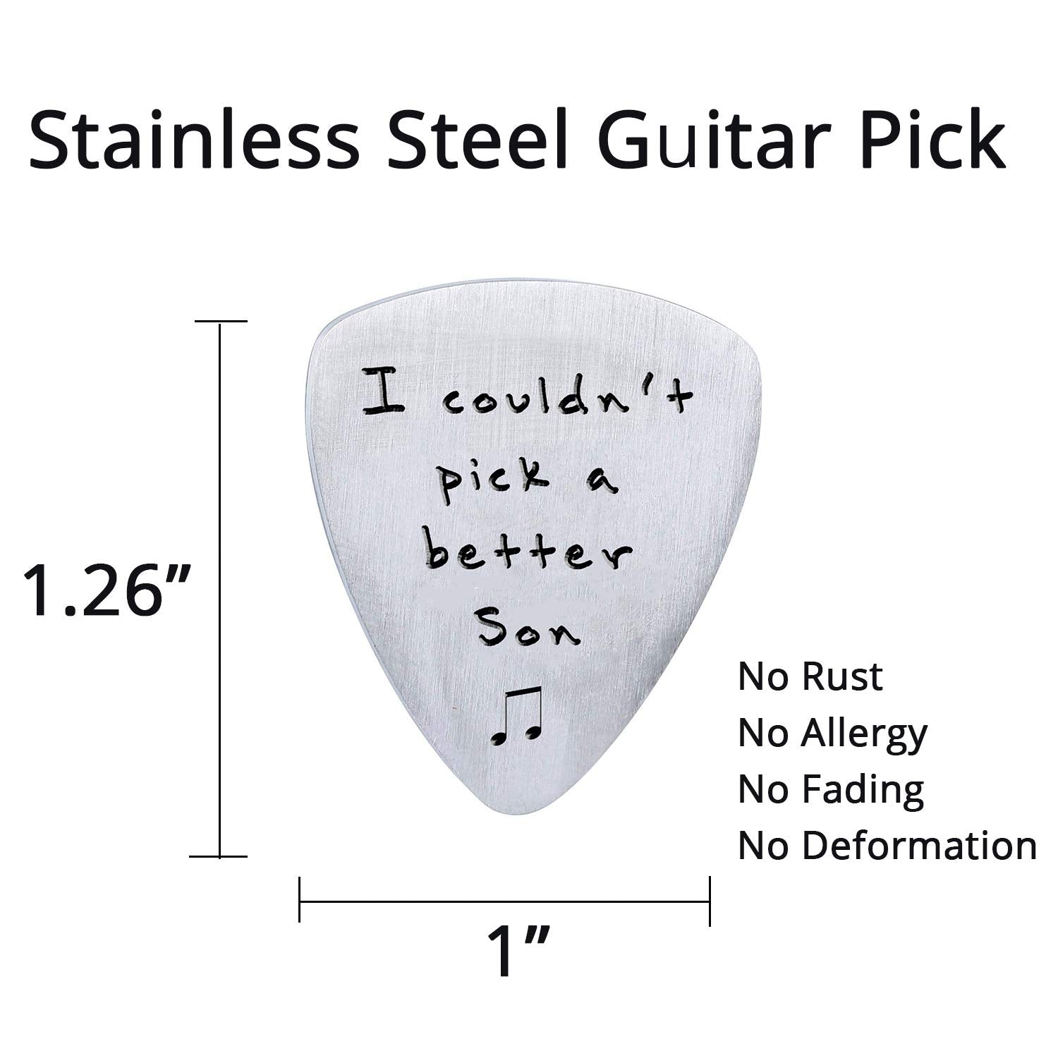 Gifts for Son from Mom Dad - I Couldn't Pick A Better Son Guitar Pick Jewelry, Personalized Musician Gifts, Birthday Graduation