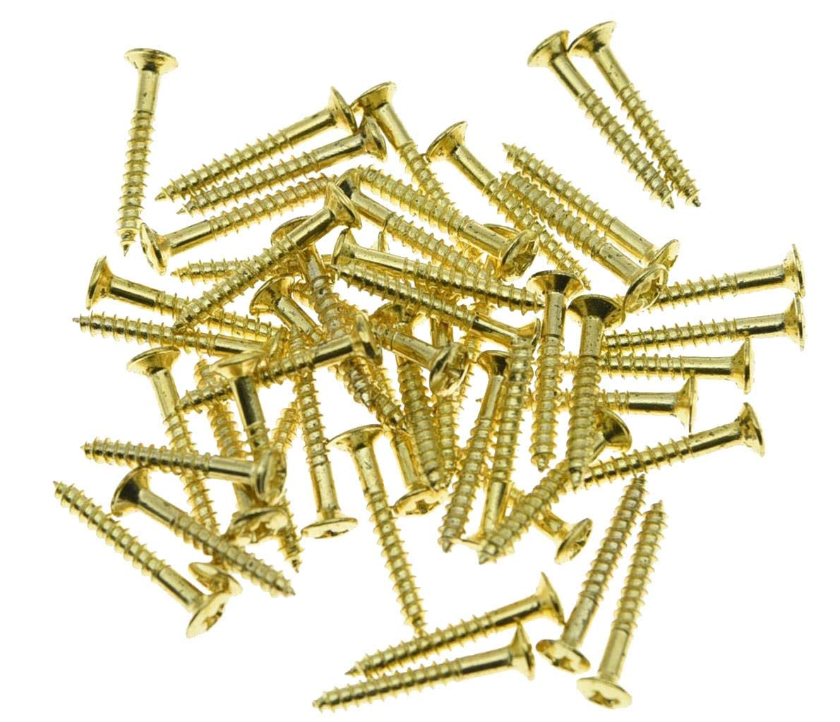 Pack of 50 Guitar Humbucker Pickup Ring Mounting Screws Pickup Frame Surround Screws for Les Paul SG Gold