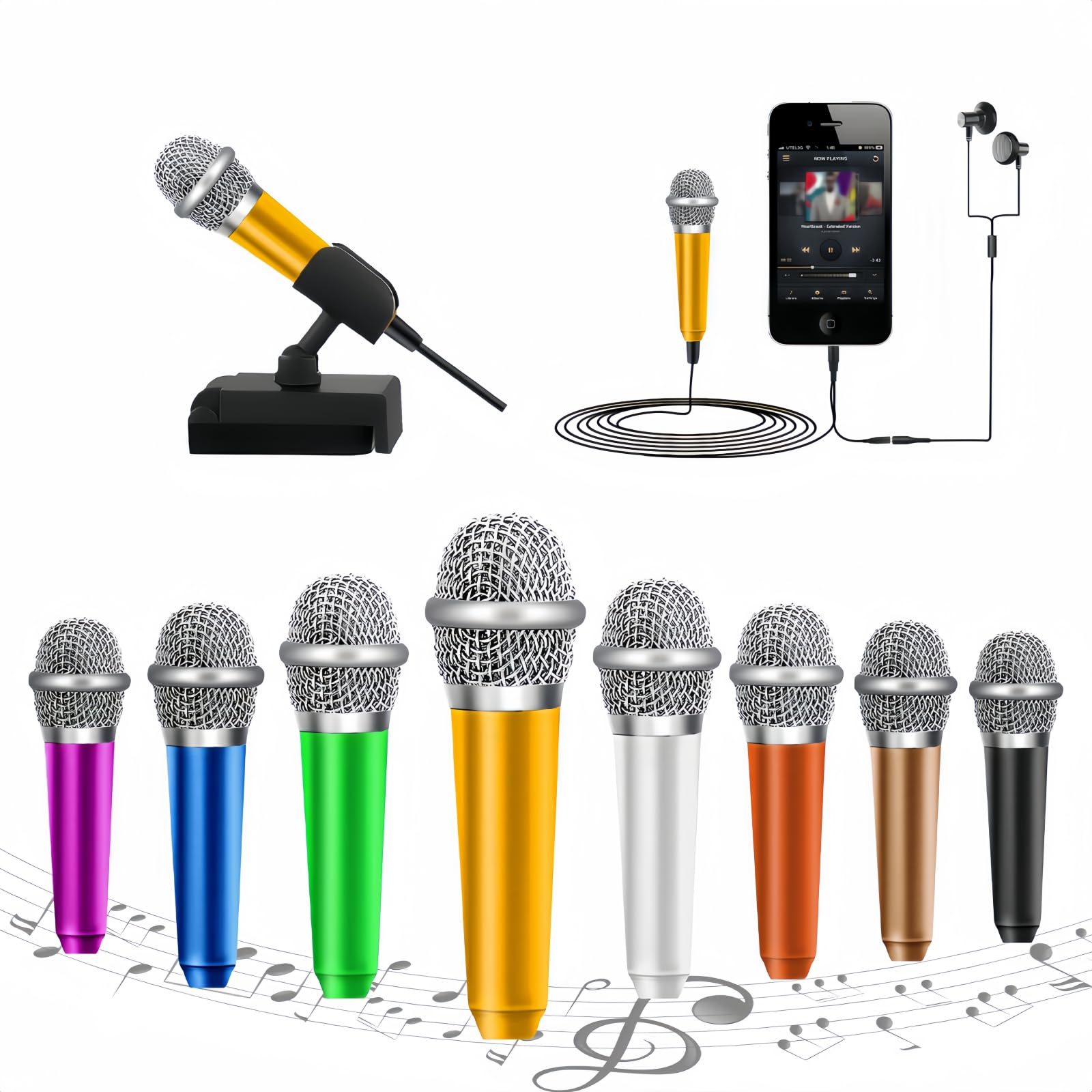 Mini Microphone,Tiny Microphone,Phone Microphone, Asmr Microphone,Mini Karaoke Microphone,forVoiceRecording Chatting and Singing