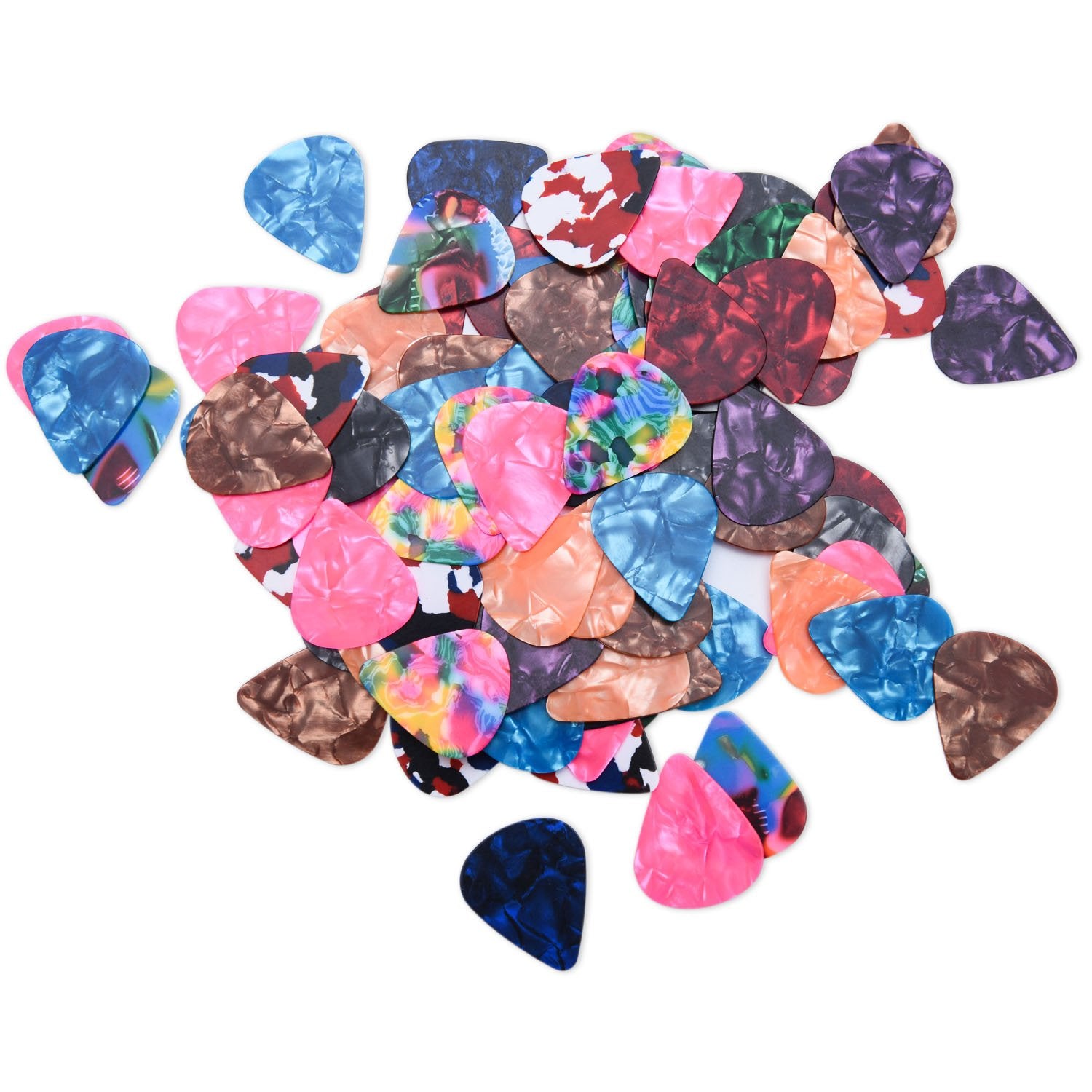 I-MART Stylish Colorful Celluloid Guitar Picks Plectrums for Guitar Bass Ukulele 0.46mm (Pack of 24 - Assorted Colors)