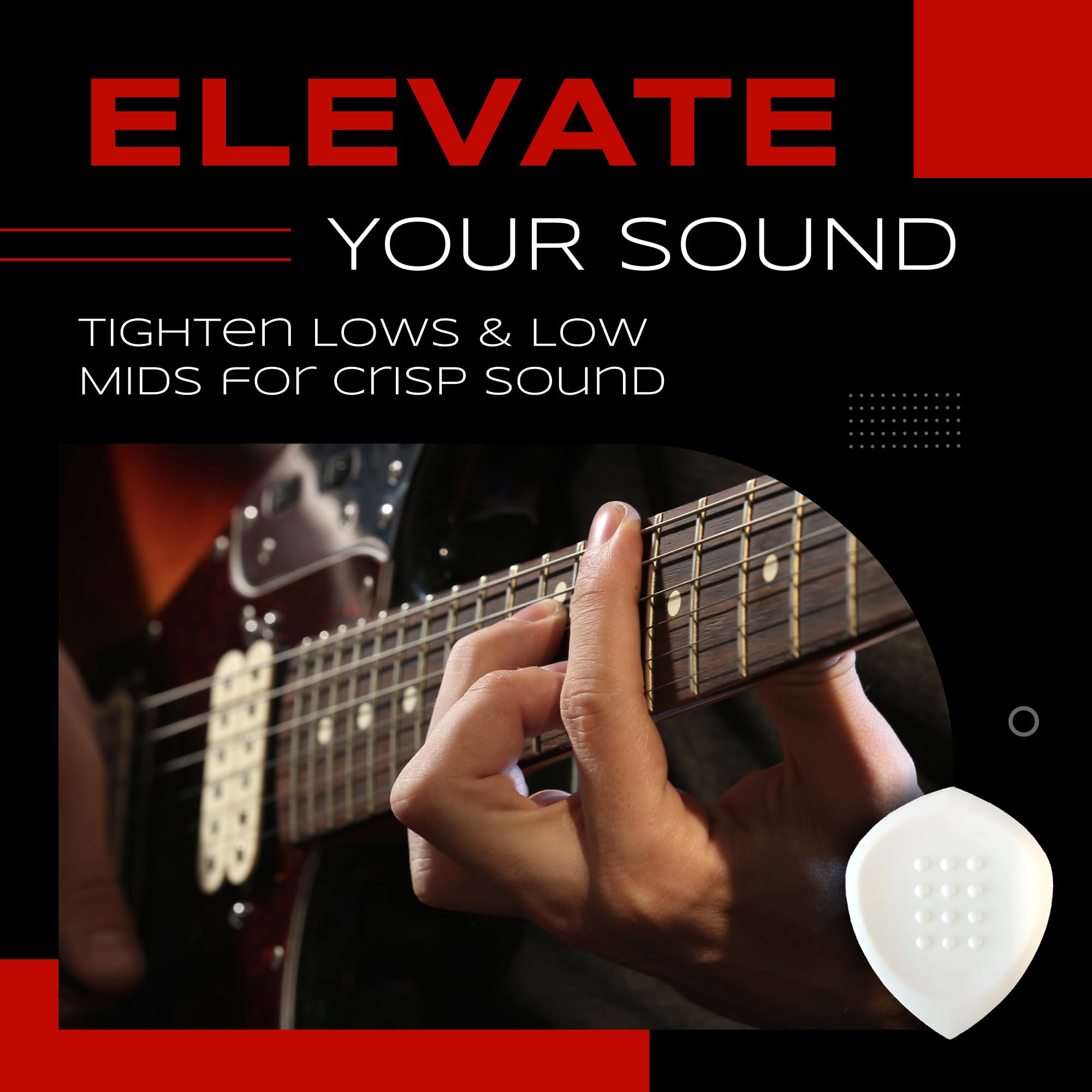 Acoustik Attak STEALTH Structured Guitar Pick - Small Beveled Guitar Picks, Unique Tone (10 Pack, White)