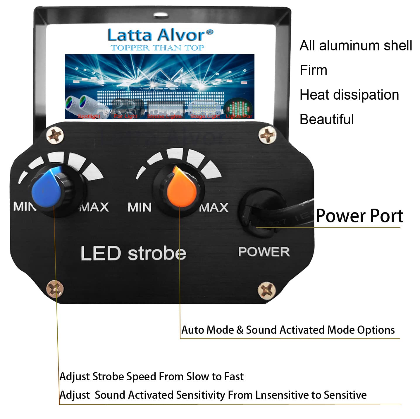 Strobe Lights Stage Light 36 LED Mini Disco LIghts Flash Strobe Lighting with Sound Activated and Speed Control for Party Weddin