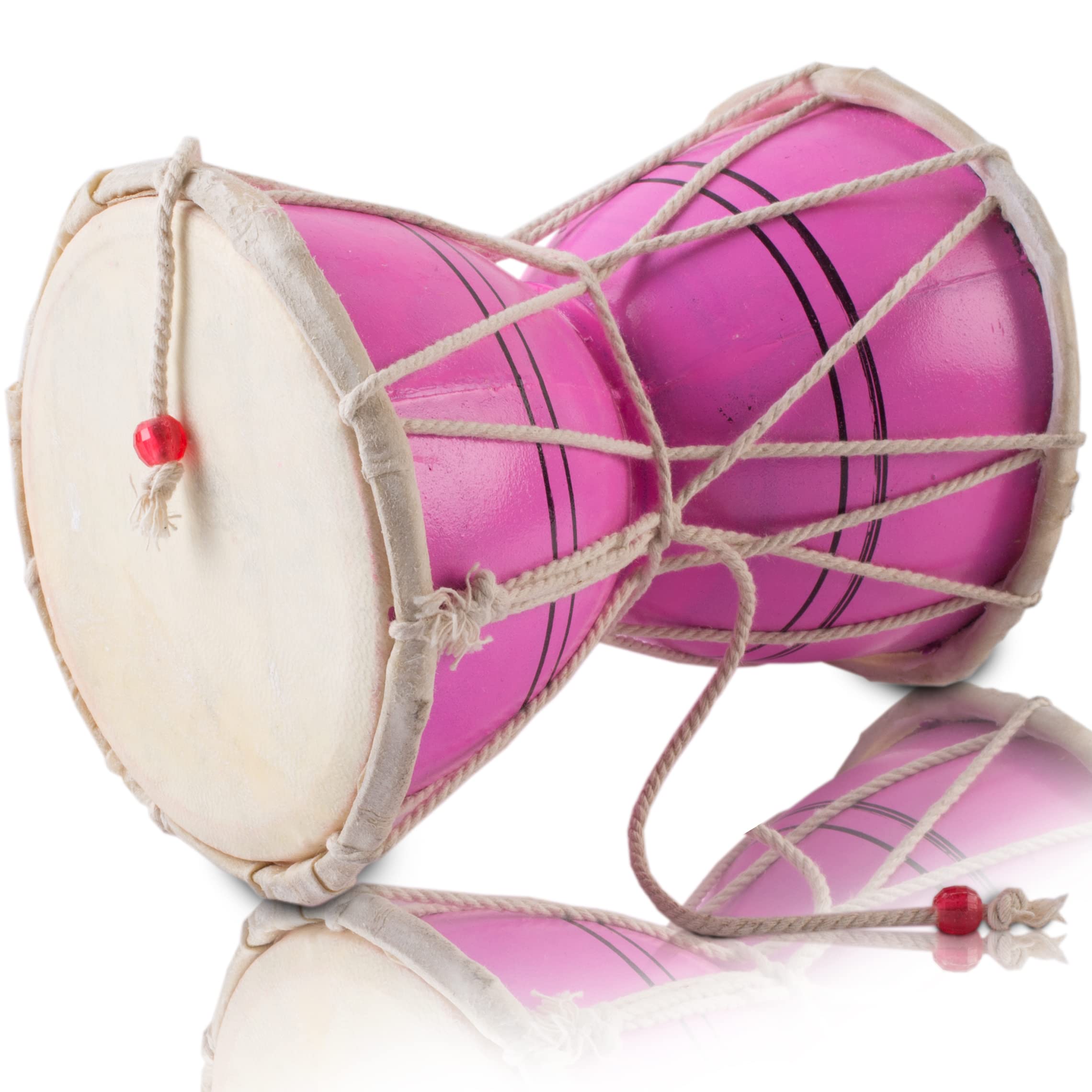 Handmade Wooden & Leather Classical Indian Folk Dumroo Damroo Damaru Hand Drum Set Percussion Decorative Collectible Showpiece W
