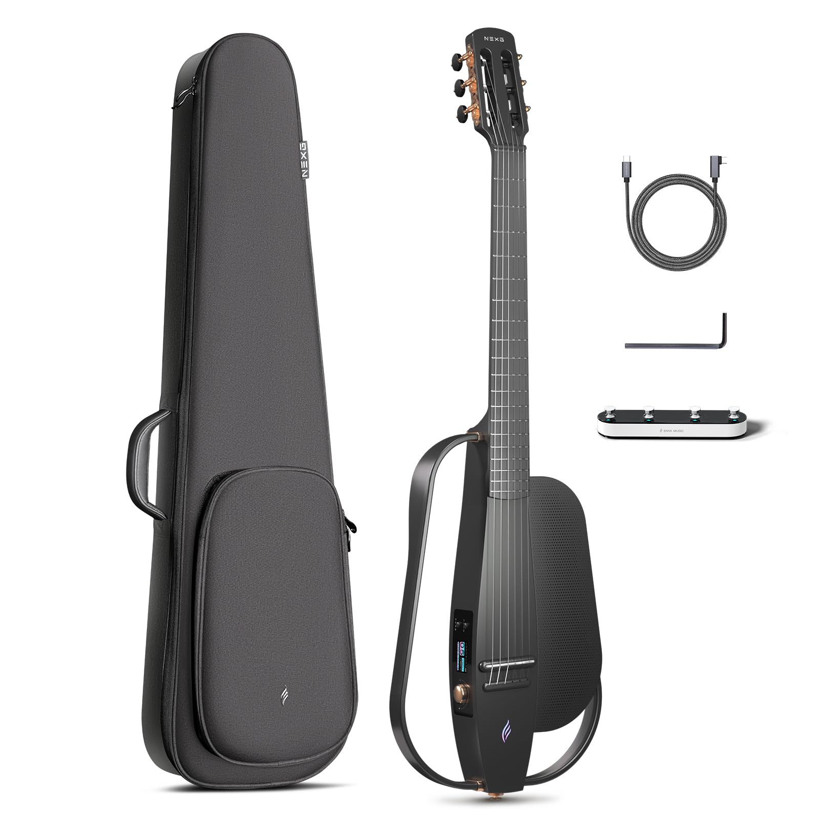 Enya Acoustic-Electric Carbon Fiber Classical Nylon String Travel Guitar Nexg 2N Smart Acustica Electric Guitarra With 50W Wirel