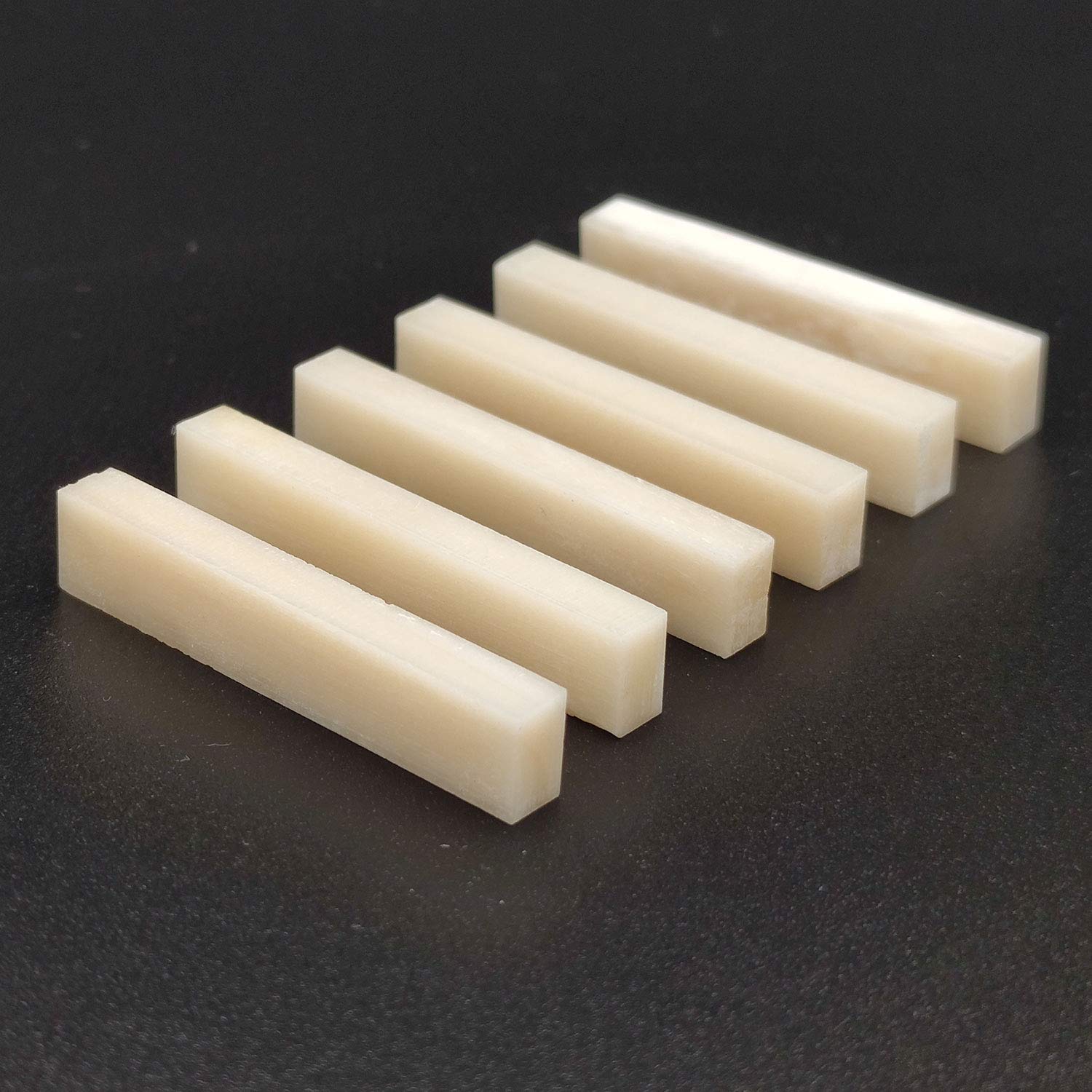 Vencetmat 6Pcs Unbleached Blank & Uncut Guitar Nut Pure Bone For Electric & Acoustic & Classical & Cigar Guitar, Mandolin, Banjo