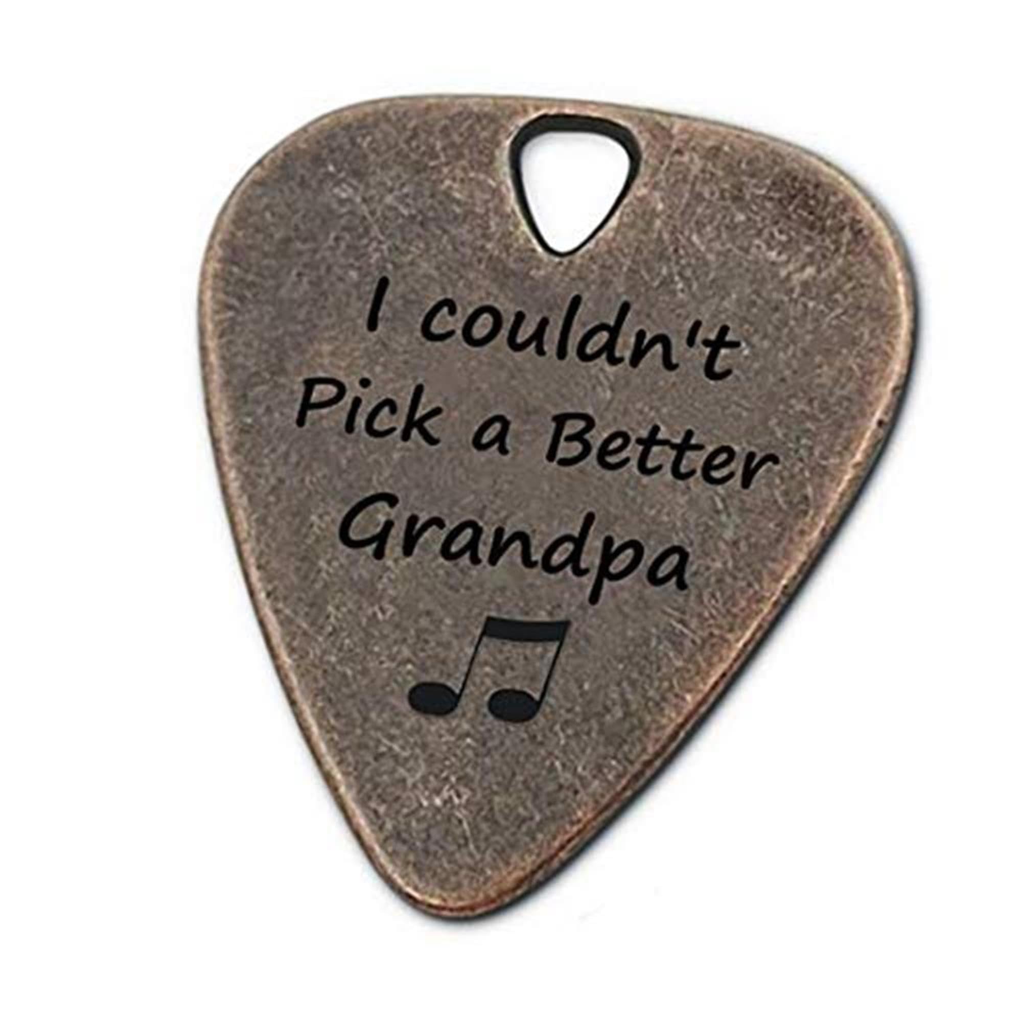Juppe Retirement Gifts For Grandfather, Metal Guitar Pick, I Couldn'T Pick A Better Grandpa Bronze Guitar Picks & Bass Picks Mus