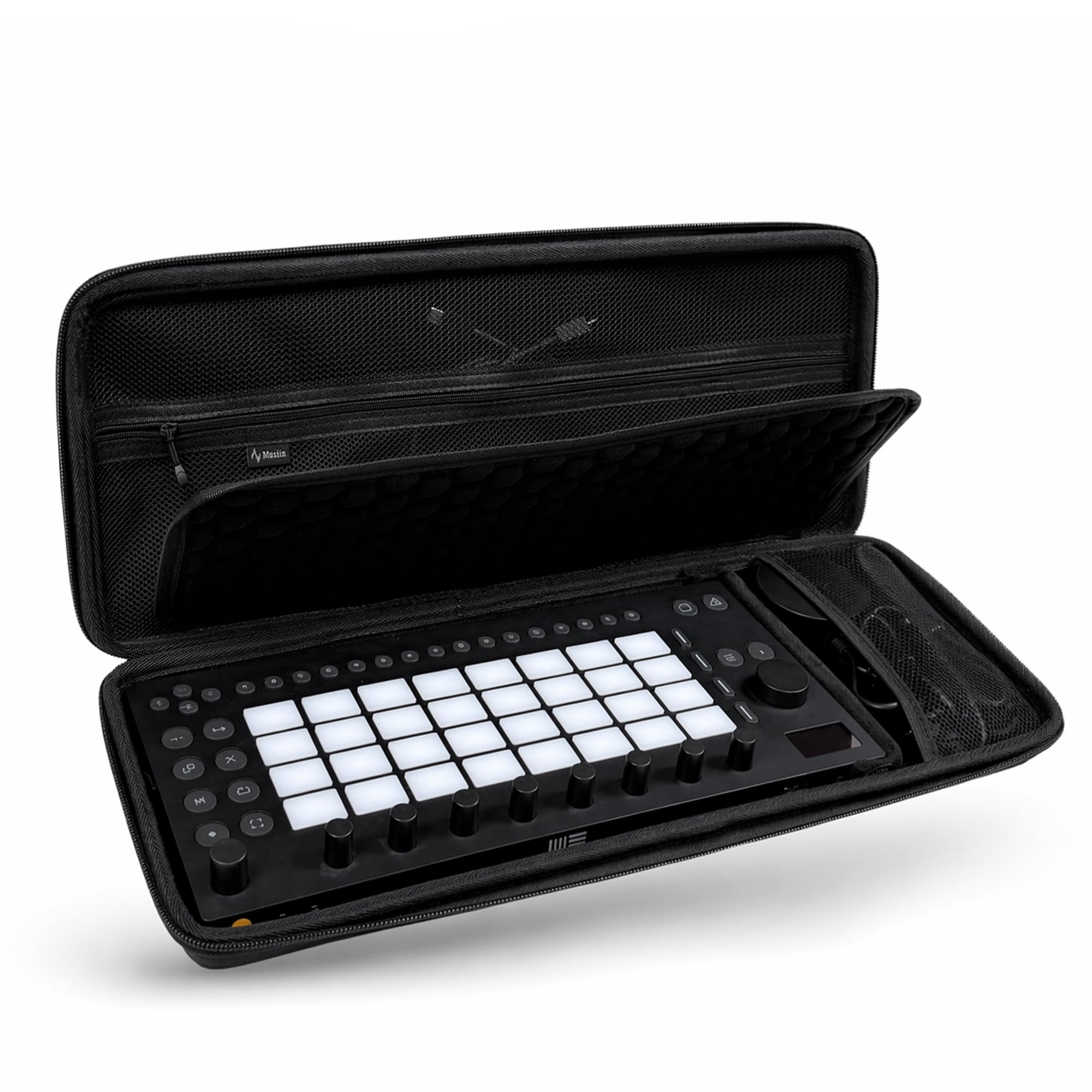 Musiin MIDI Controller Case, Compatible with Ableton Move and Arturia MicroLab MK3, Built-in Mesh Pocket and Cable Compartment, 