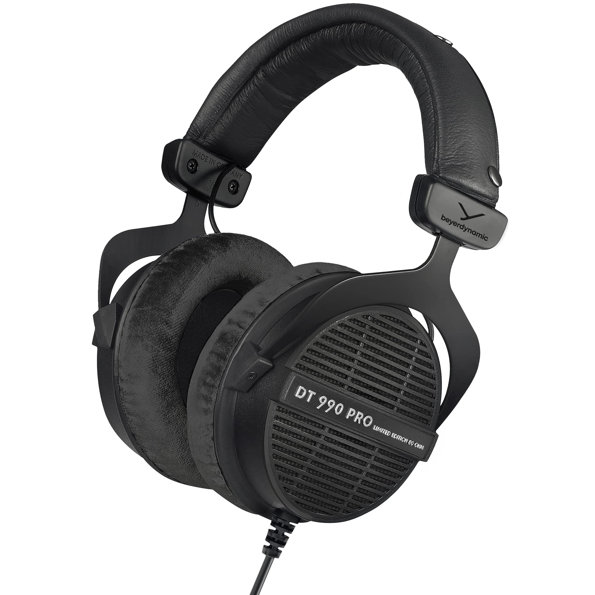 Beyerdynamic Dt 990 Pro Over-Ear Studio Monitor Headphones - Open-Back Stereo Construction, Wired (80 Ohm, Black (Limited Editio
