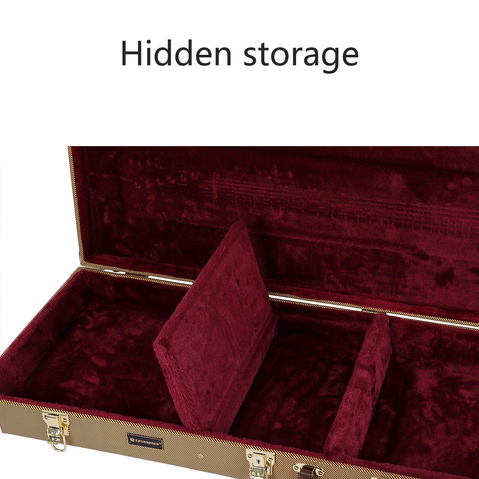 Crossrock Hardshell Wood Case for Jazzmaster/Jaguar Style Electric Guitars-Vinyl Tweed(CRW620JMTW)