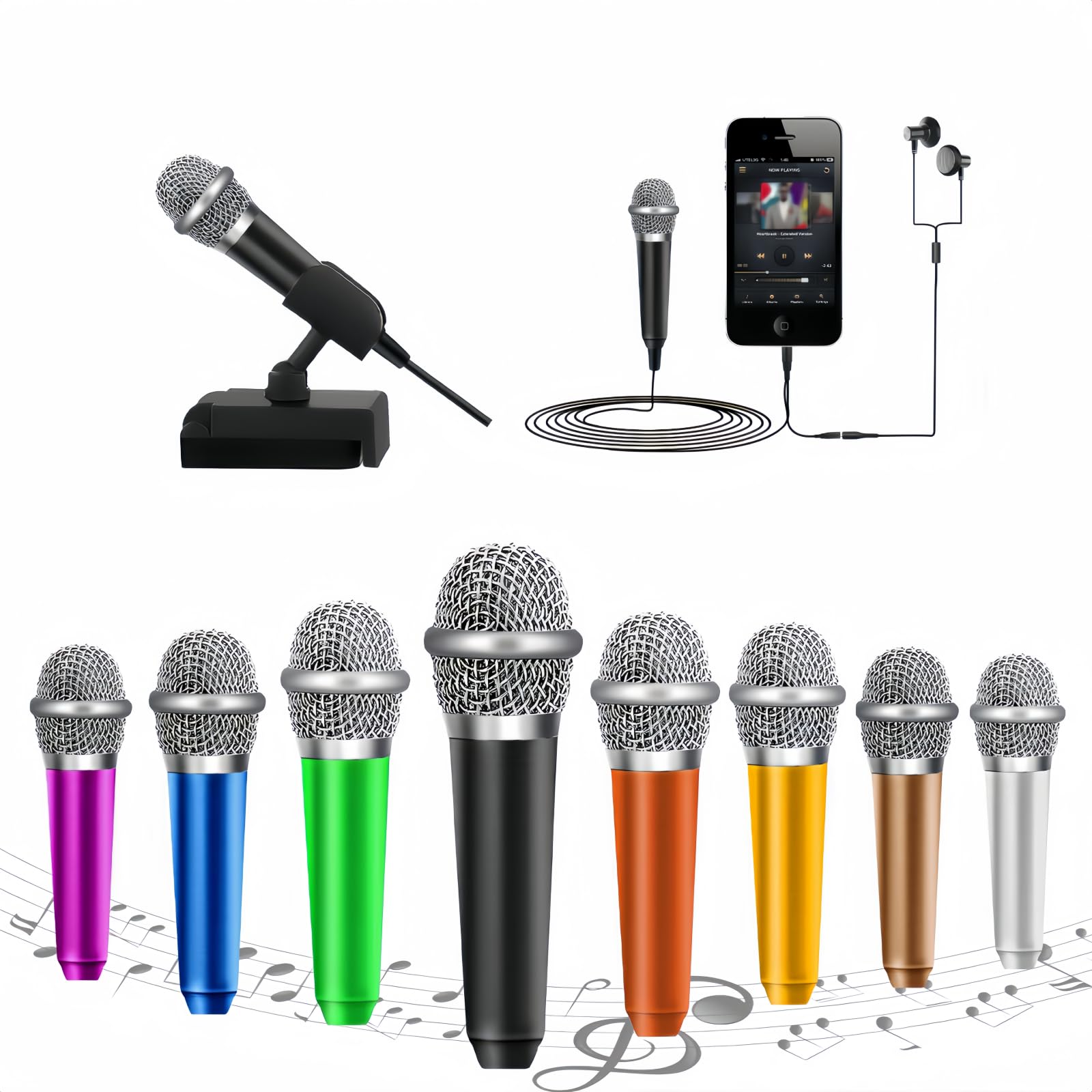 Jemii Mini Microphone,Tiny Microphone,Phone Microphone, Asmr Microphone,Mini Karaoke Microphone,Forvoicerecording Chatting And S