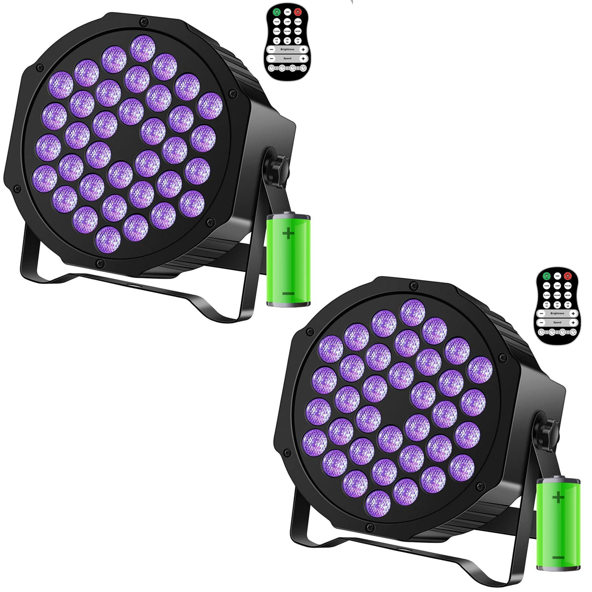 Uking Rechargeable Black Lights For Glow Party Halloween Battery Powered Portable Black Light Dmx Control 36 Led Uv Wireless Up