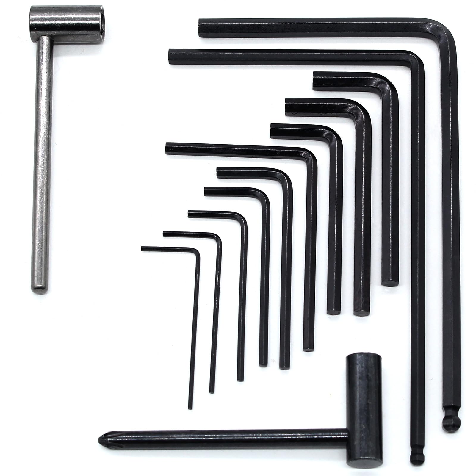 Uenhoy 13 Pcs Guitar Allen Wrench Set, Ball End Truss Rod Wrench 4Mm & 5Mm And Truss Rod Hex Box Wrench 7Mm & 8Mm, Guitar Allen