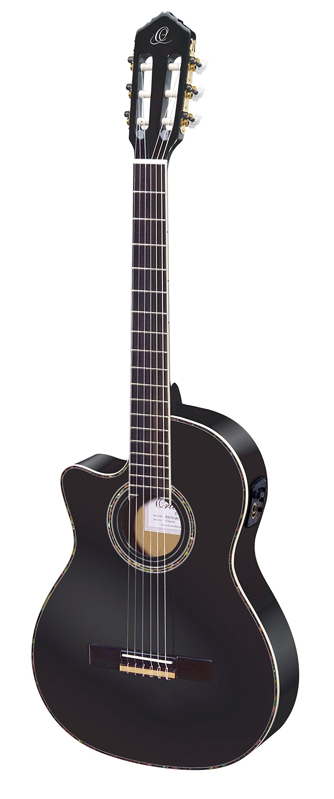 Family Series Pro Left-Handed Solid Top Thinline Acoustic-Electric Nylon Classical Guitar with Bag