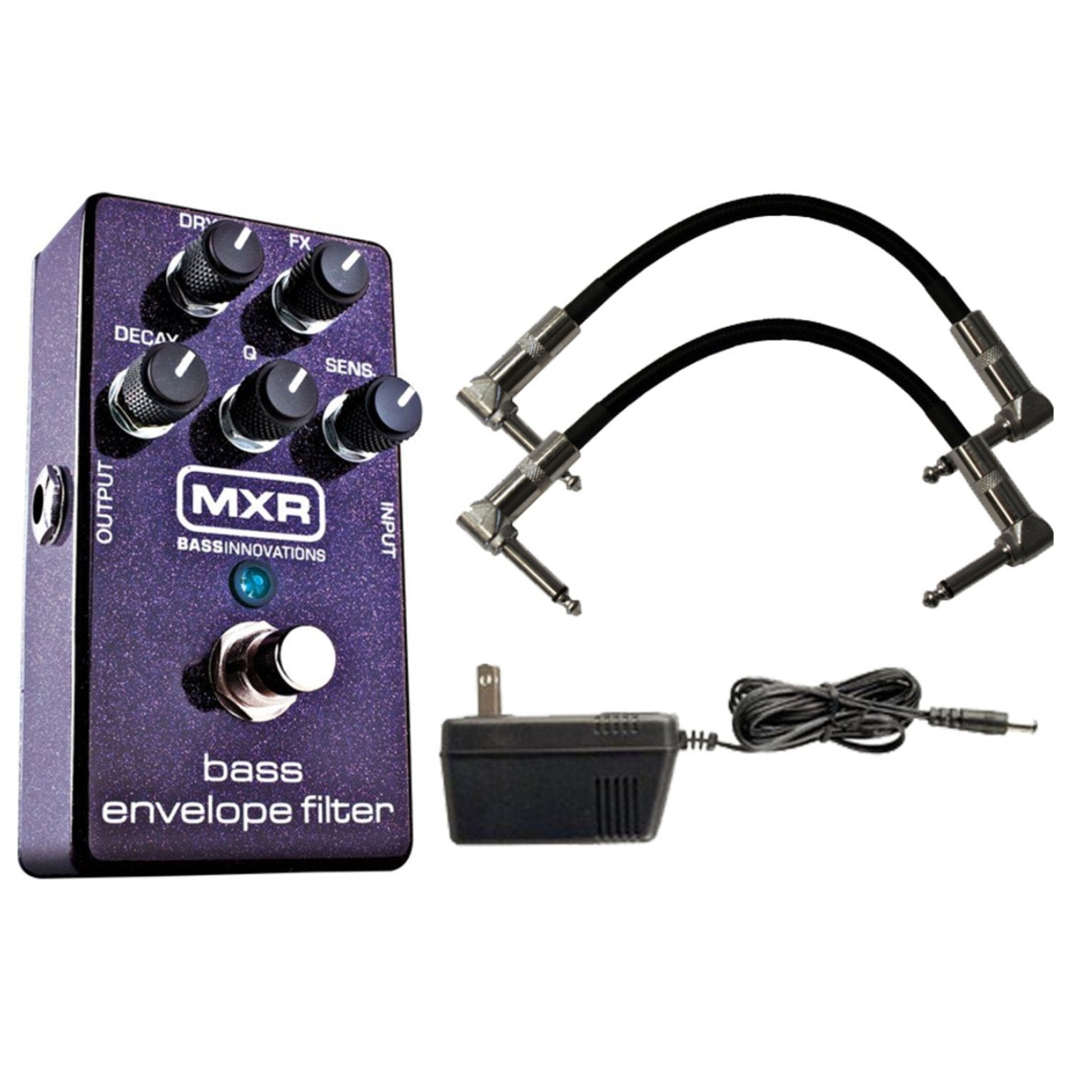 Mxr M82 Bass Envelope Filter W/ 9V Power Supply And Patch Cables