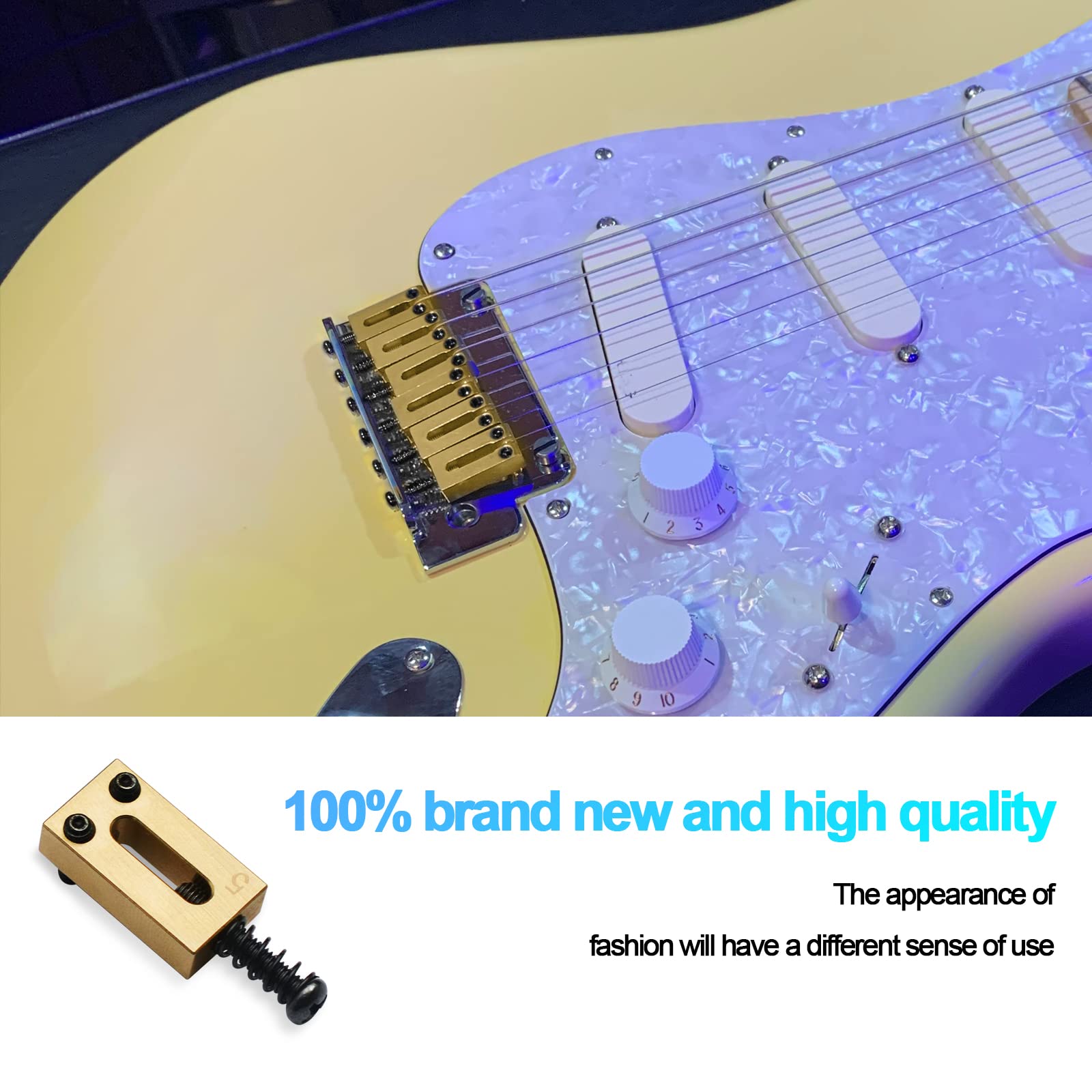 SAPHUE Brass Saddle 6pcs/Lot Pure Brass Flat Top Guitar Bridge Saddles 10.5MM for Fender Stratocaster or Telecaster